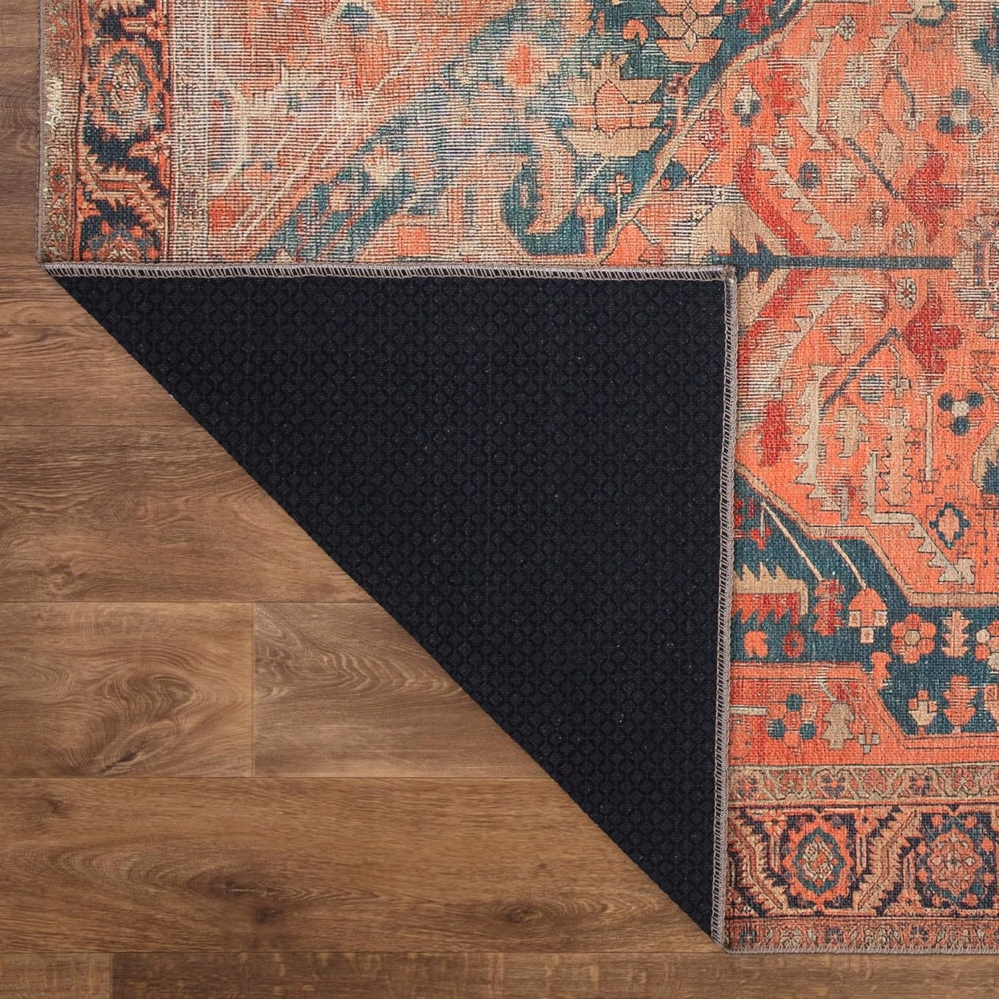 Keen Home Design 2x12 Rug - Machine Washable Runner Rug with Non-Slip Backing, Ideal for Hallway, Entryway, Kitchen, Laundry Room - Vintage, Easy Clean, Durable, Low Pile - (2'6" x 12')