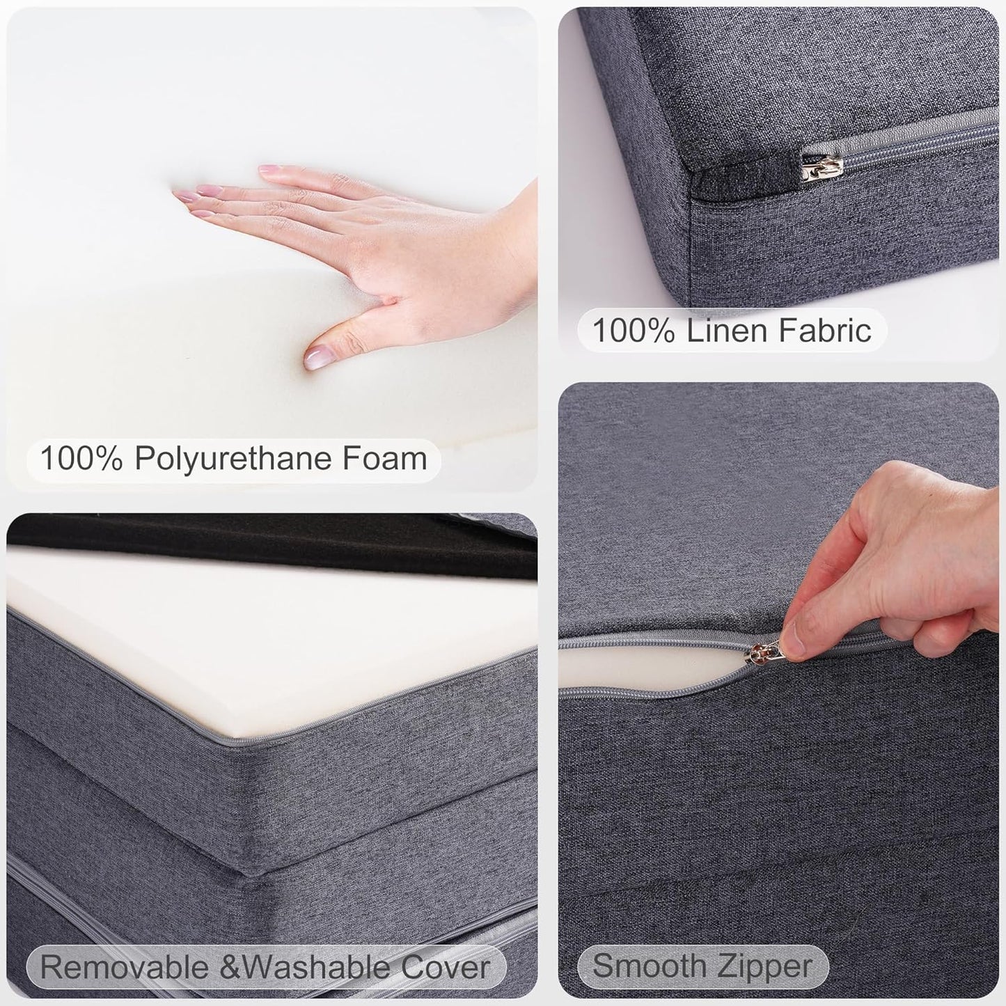 ROBOTIME Modular Play Couch for Kids – Convertible Foam Toddler Sofa for Boys & Girls, Kids Couch for Playroom & Bedroom, Versatile Building Sofa for Forts and Reading Nooks (Space Grey)