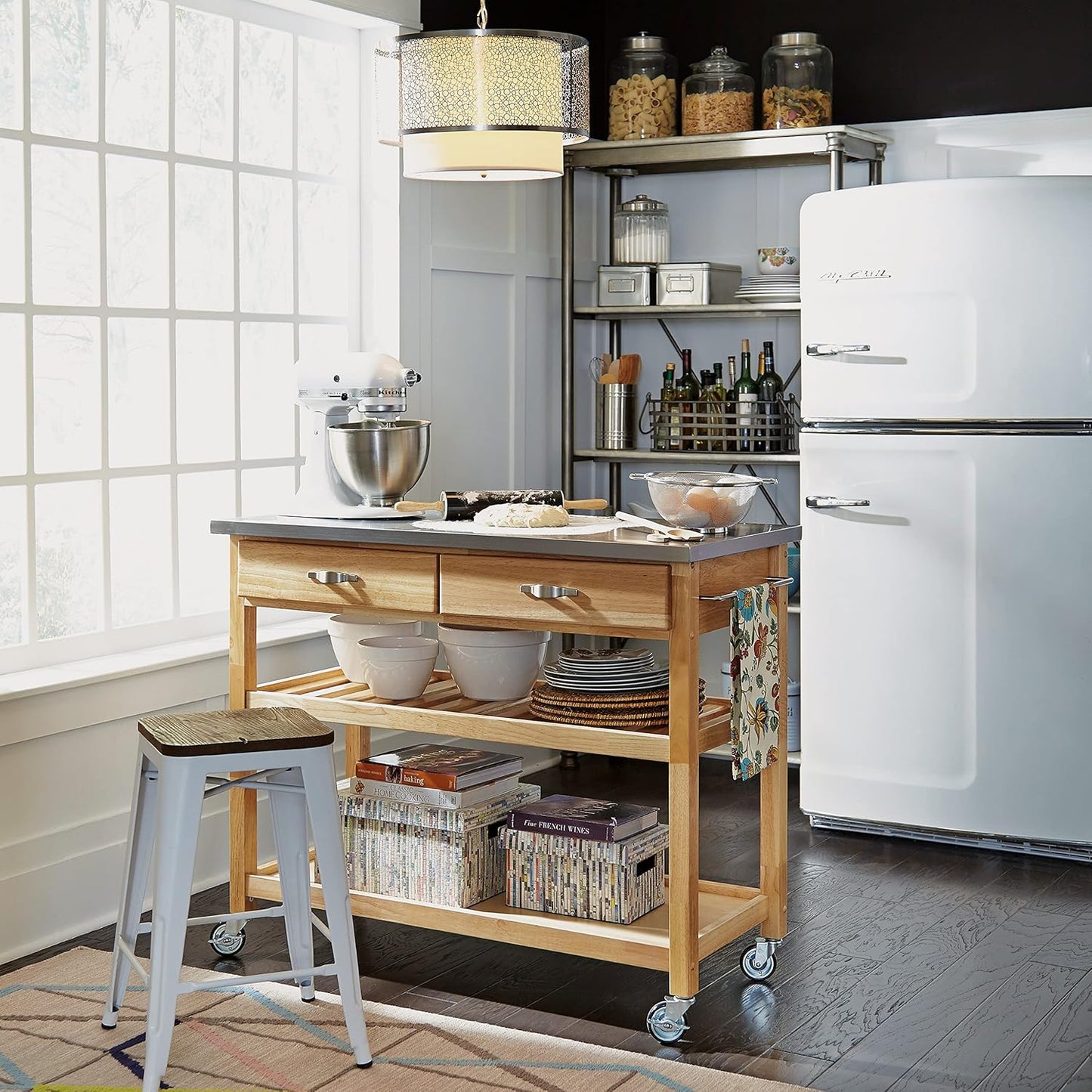 homestyles General Line Brown Kitchen Cart