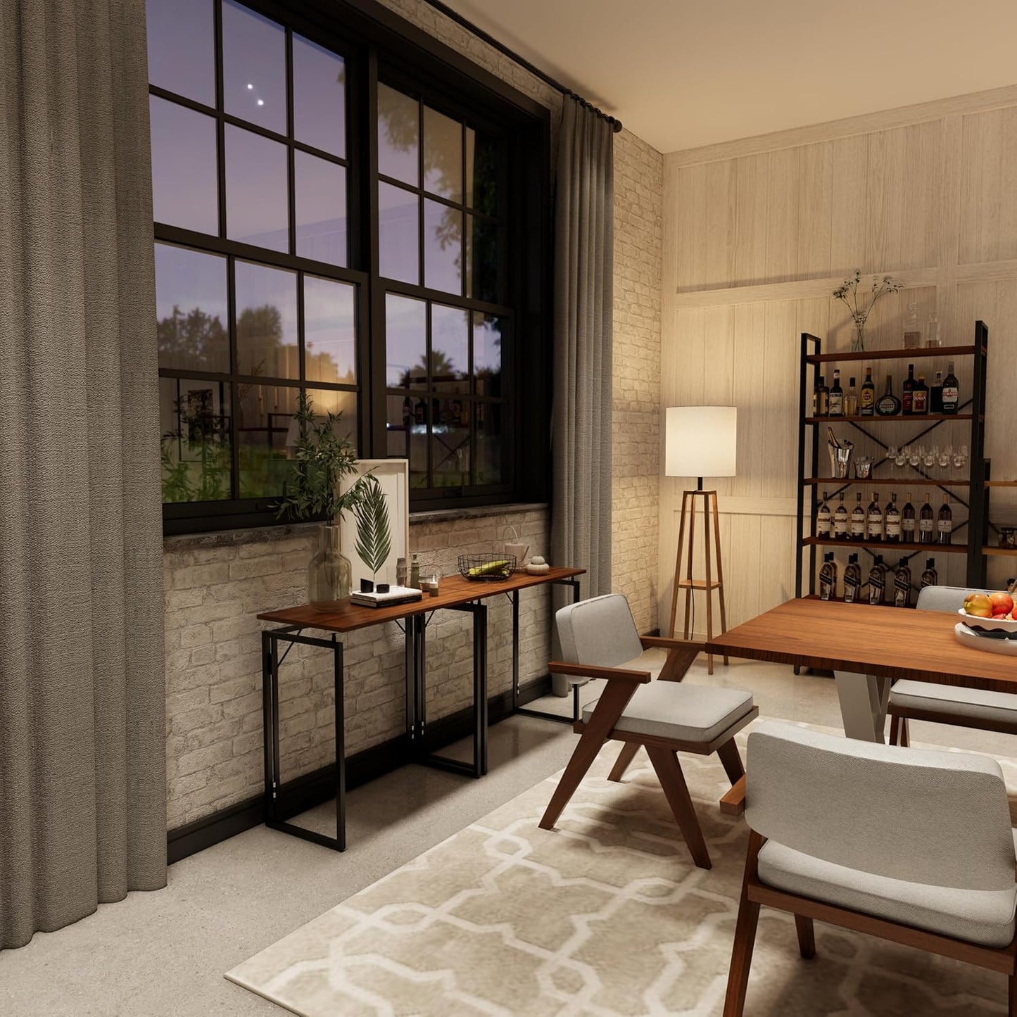 Folding Desk 40 Inch - Small Foldable Desk for Small Space Minimalist, Space Saving Collapsible Compact Desk Portable Table for Craft, Writing, Study and Work (No Assembly Required)