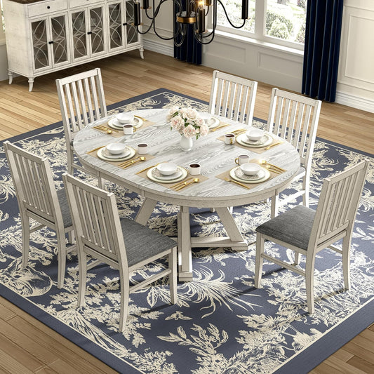 Solid Wood Dining Table, Part of Dining Table Set, Mix and Match Table & Chair Sold Separately for Dining Room, Kitchen, Grey