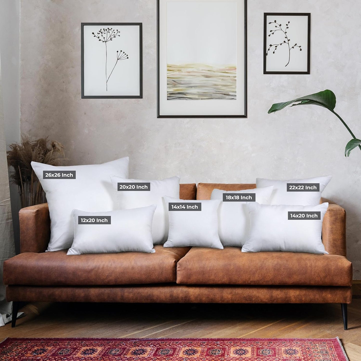 Utopia Bedding Throw Pillows (Set of 4, White), 20 x 20 Inches Pillows for Sofa, Bed and Couch Decorative Stuffer Pillow