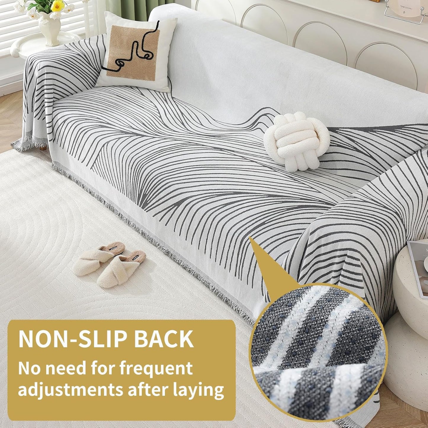 Non Slip Sofa Covers Couch Covers for 3 Cushion Couch Sofa Pet Friendly Washable Couch Covers for Sofa, Soft Thick Sectional Couch Covers L Shape Furniture Protector for Kids, Dogs 71" X134"