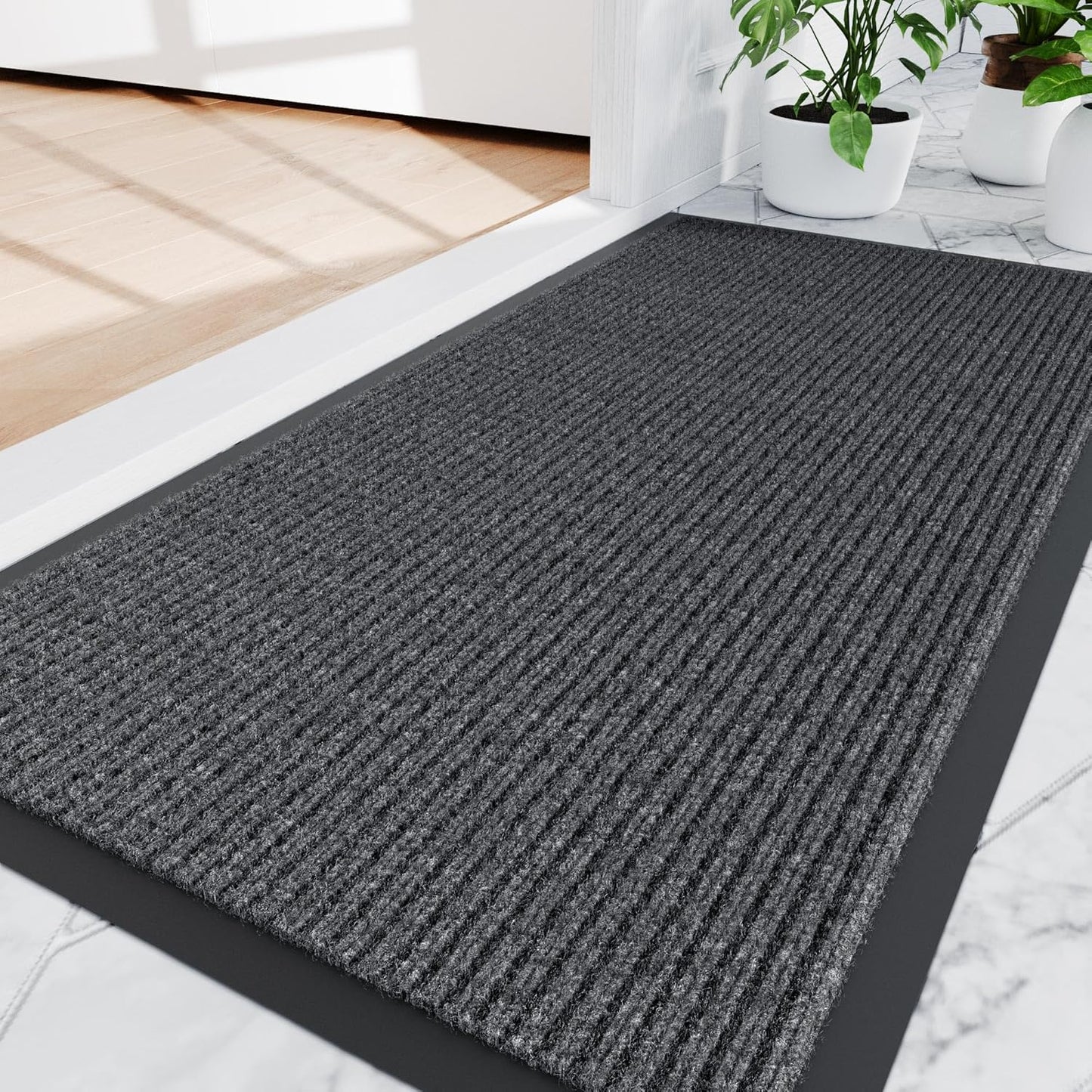 Amyracel Front Door Mat Indoor Outdoor Entrance, 48" x 72" All-Season Waterproof Heavy Duty Doormat for Outside Entry, Stain and Fade Resistant, Low Profile, Easy Clean Patio Entryway Mat