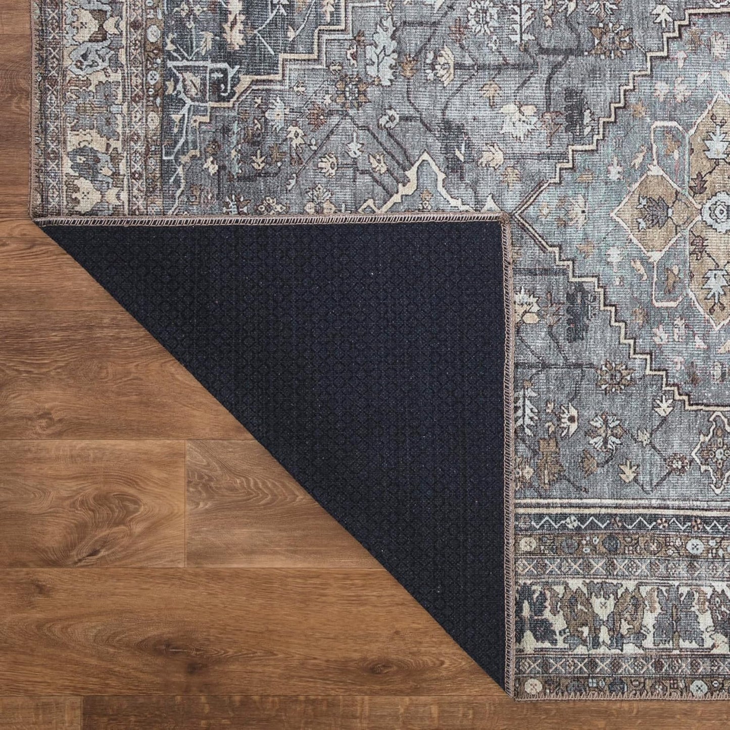 Keen Home Design 2x7 Rug - Machine Washable Runner Rug with Non-Slip Backing, Ideal for Hallway, Entryway, Kitchen, Laundry Room - Vintage, Easy Clean, Durable, Low Pile Rug - (2'6" x 7')