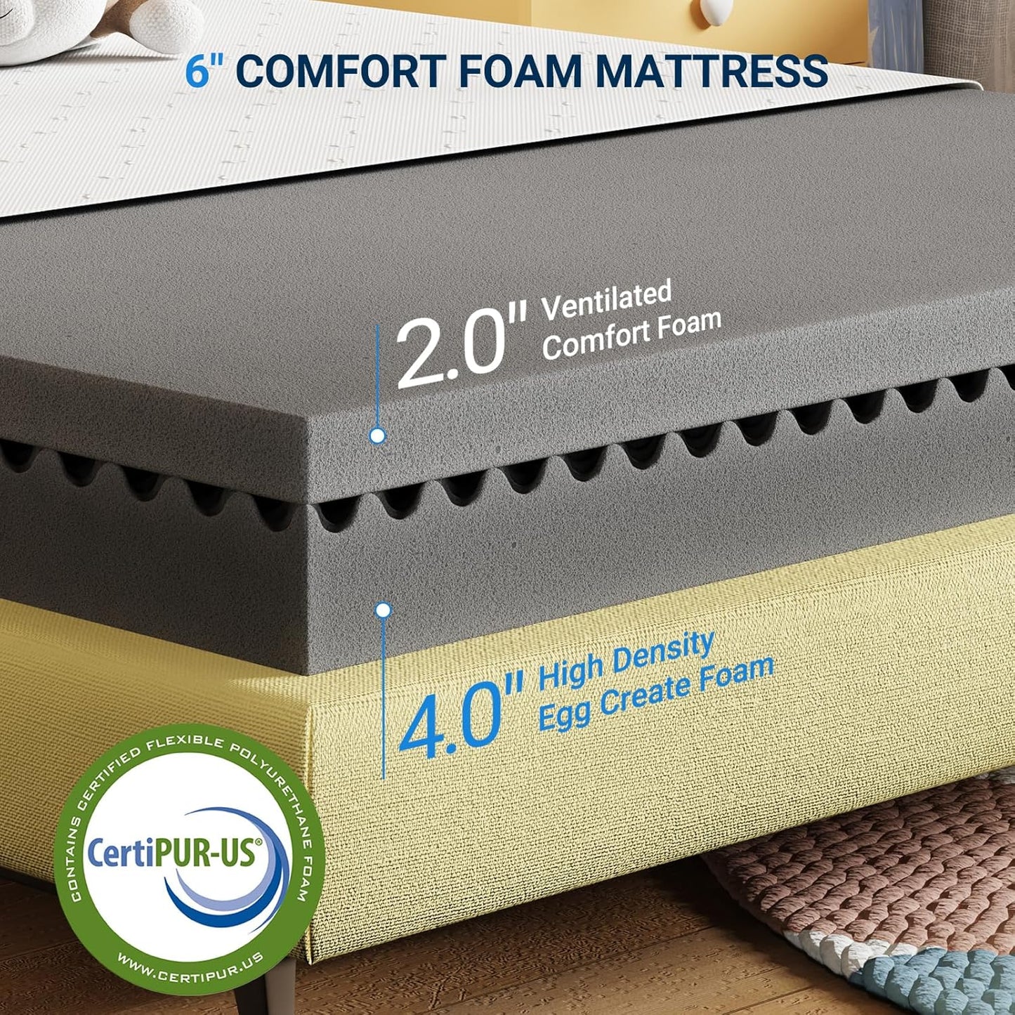 Avenco Full Size Mattress, 8 Inch Memory Foam Full Mattress in a Box for Comfort Sleep & Pressure Relief, CertiPUR-US Certified for Medium Firm Mattresses