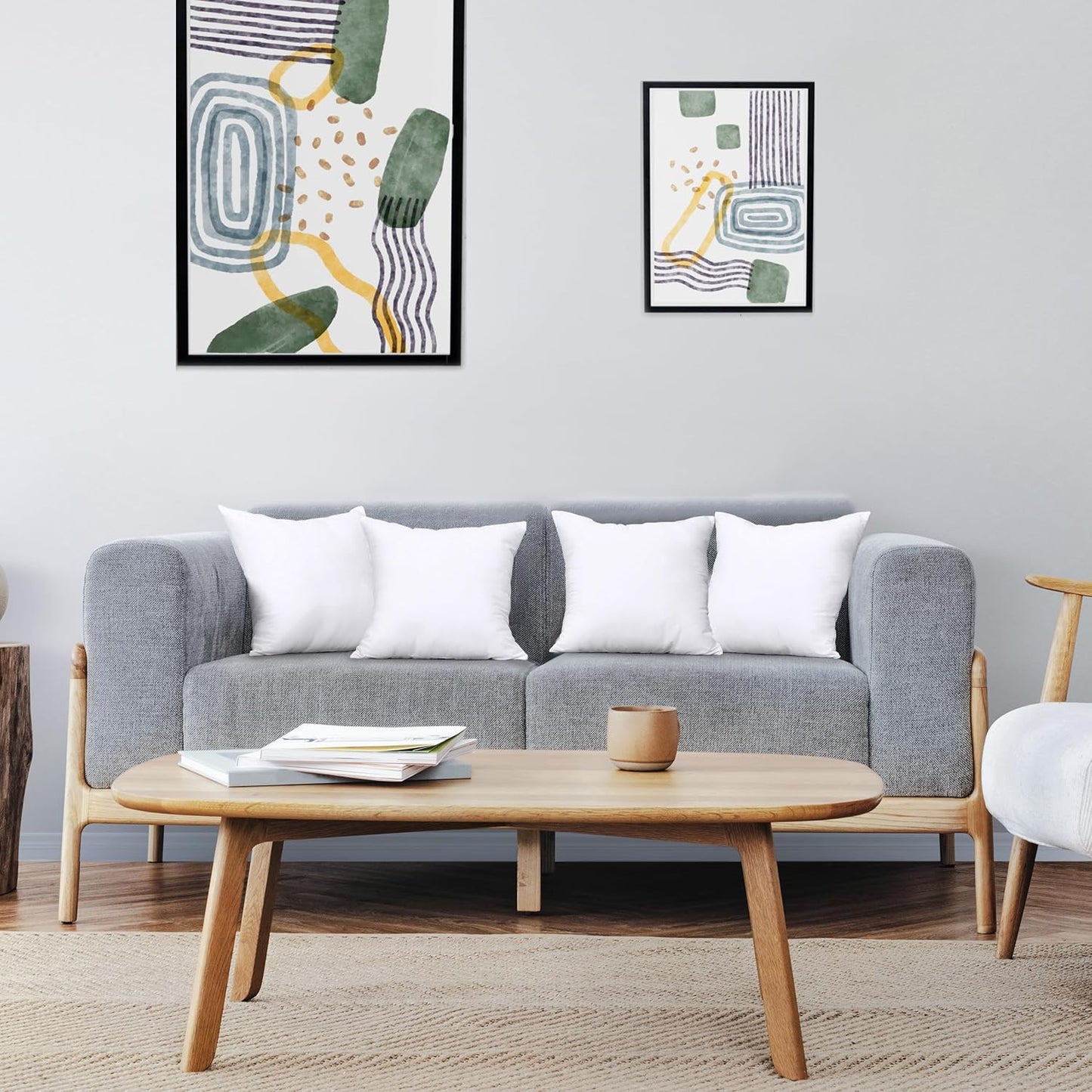 Utopia Bedding Throw Pillows (Set of 4, White), 12 x 12 Inches Pillows for Sofa, Bed and Couch Decorative Stuffer Pillow