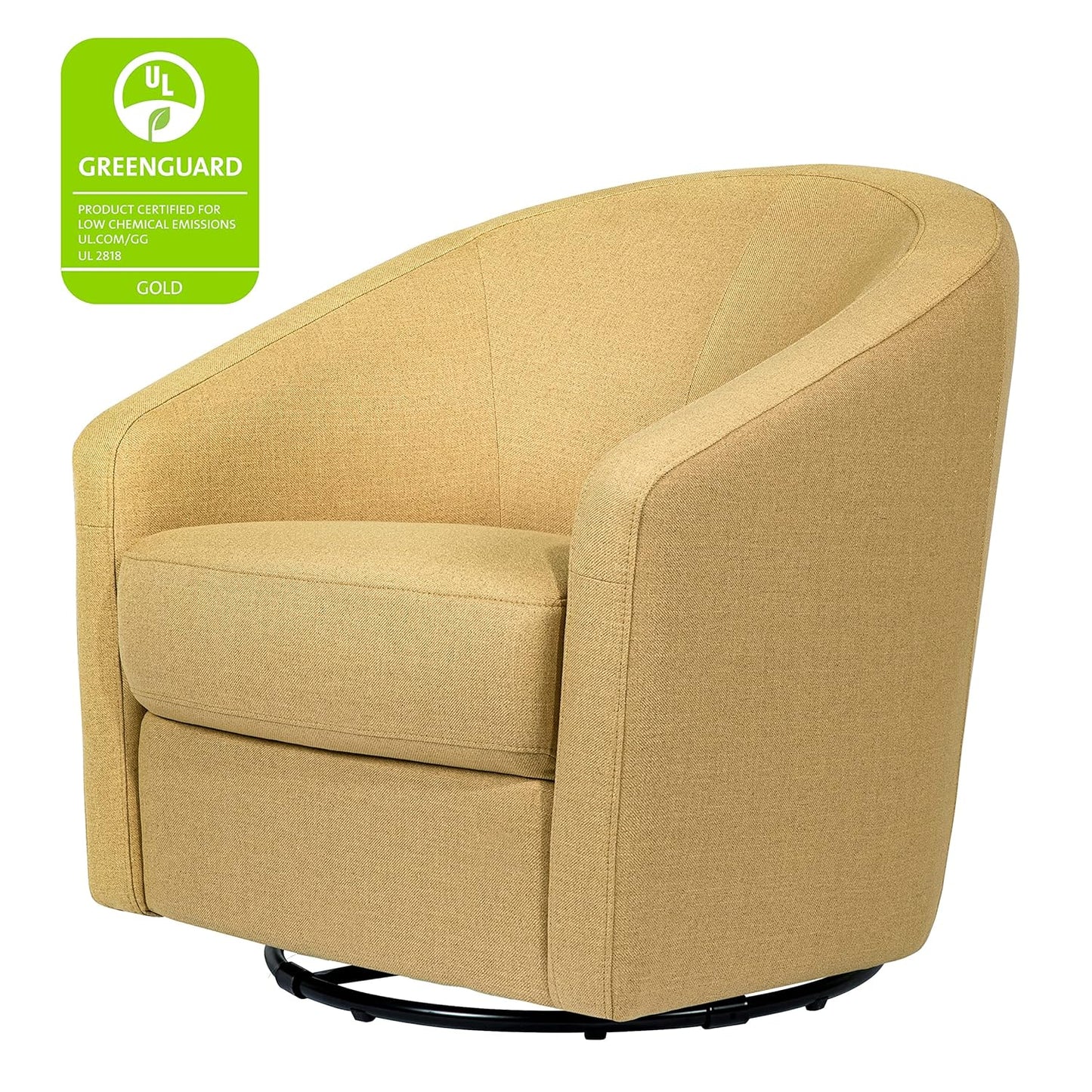 babyletto Madison Swivel Glider in Performance Dijon Eco-Twill, Water Repellent & Stain Resistant, Greenguard Gold and CertiPUR-US Certified