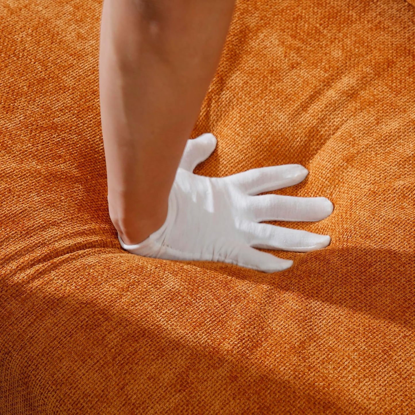 2 Piece Sectional Sofa Set, 2+3 Seat Convertible Couch with Movable Pillows, Upholstered Couches for Living Room, Orange