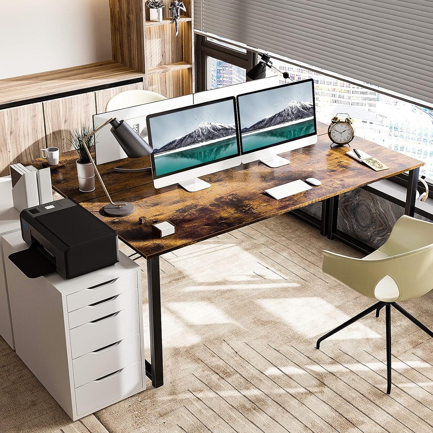 Coleshome 63 Inches Computer Desk, Modern Desk for Home Office, Vintage