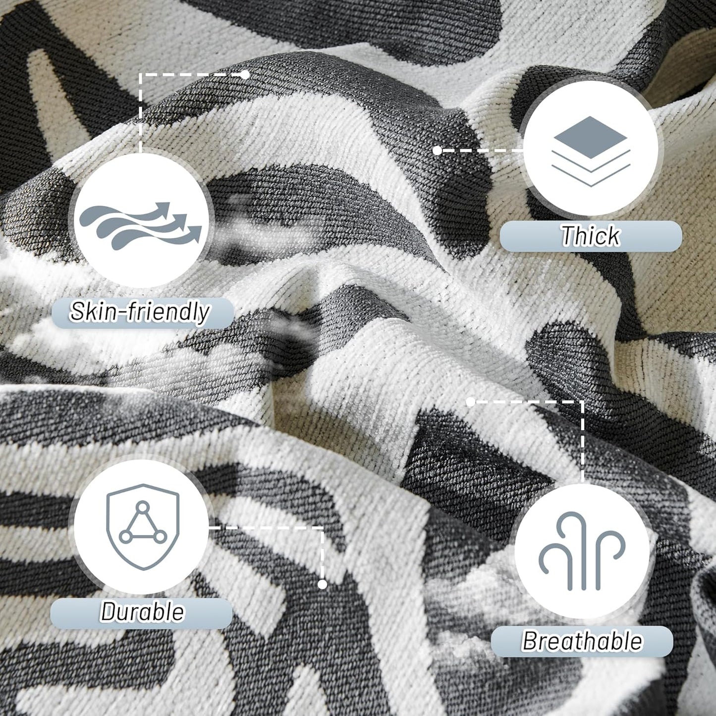 MYSKY HOME Couch Cover for Dogs, Washable Couch Covers, Sofa Covers for Sectional Sofa, Couch Cover 2 Cushion Sofa Dogs Furniture Protector, Chenille Sofa Covers for Pets, 71"x118", Abstract Dark Grey