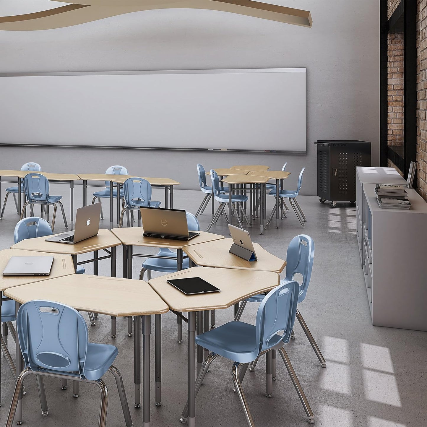 Learniture Structure Series School Chair, 18" Seat Height, Blue LNT-118-CSW-SB (Pack of 4)