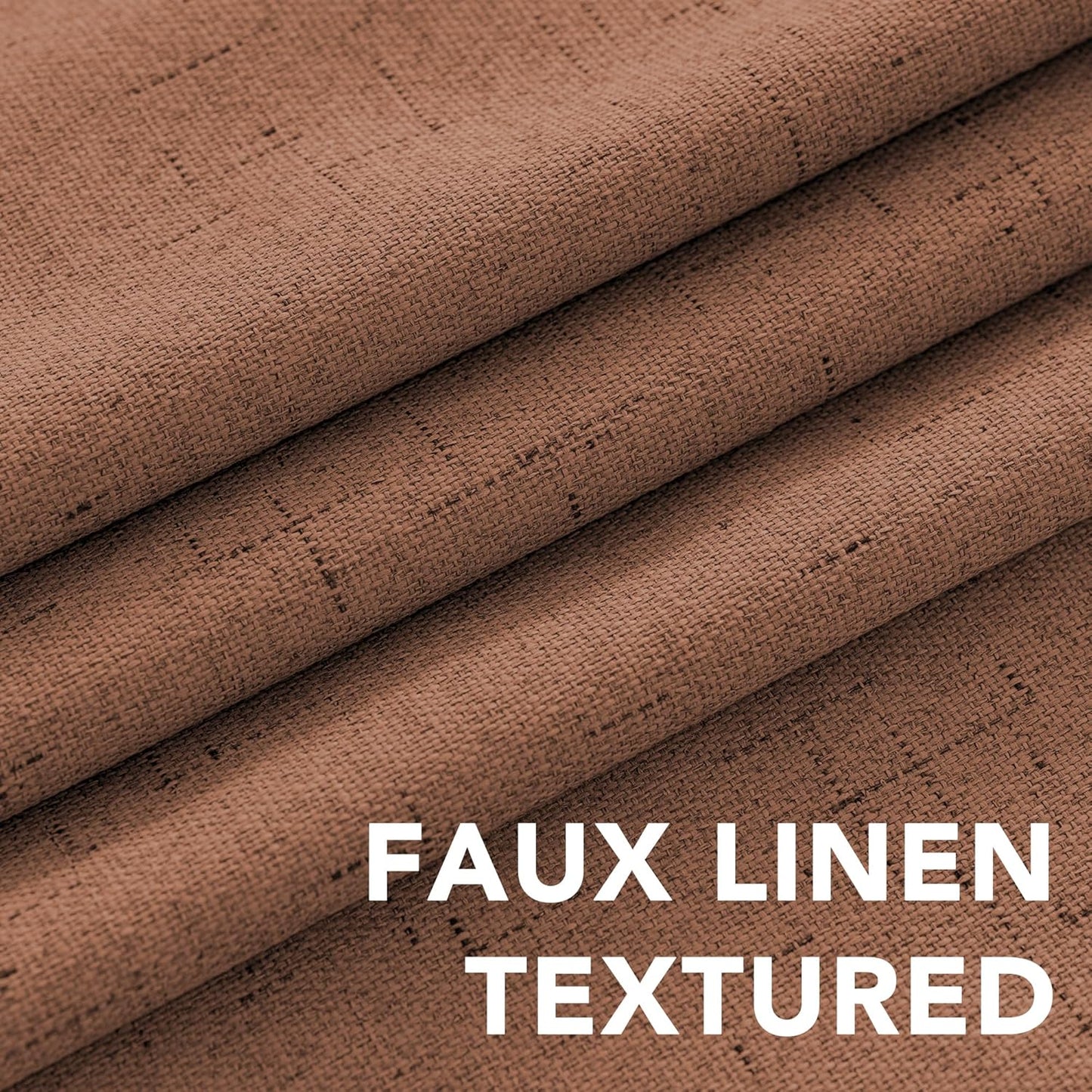 H.VERSAILTEX Linen Blackout Curtains Durable Thick Textured Linen Look 100% Blackout Patio Door Curtain Anti Rust Grommet Extra Wide Sliding Door Curtain Panel, W100 x L84 inch, Washed Spice