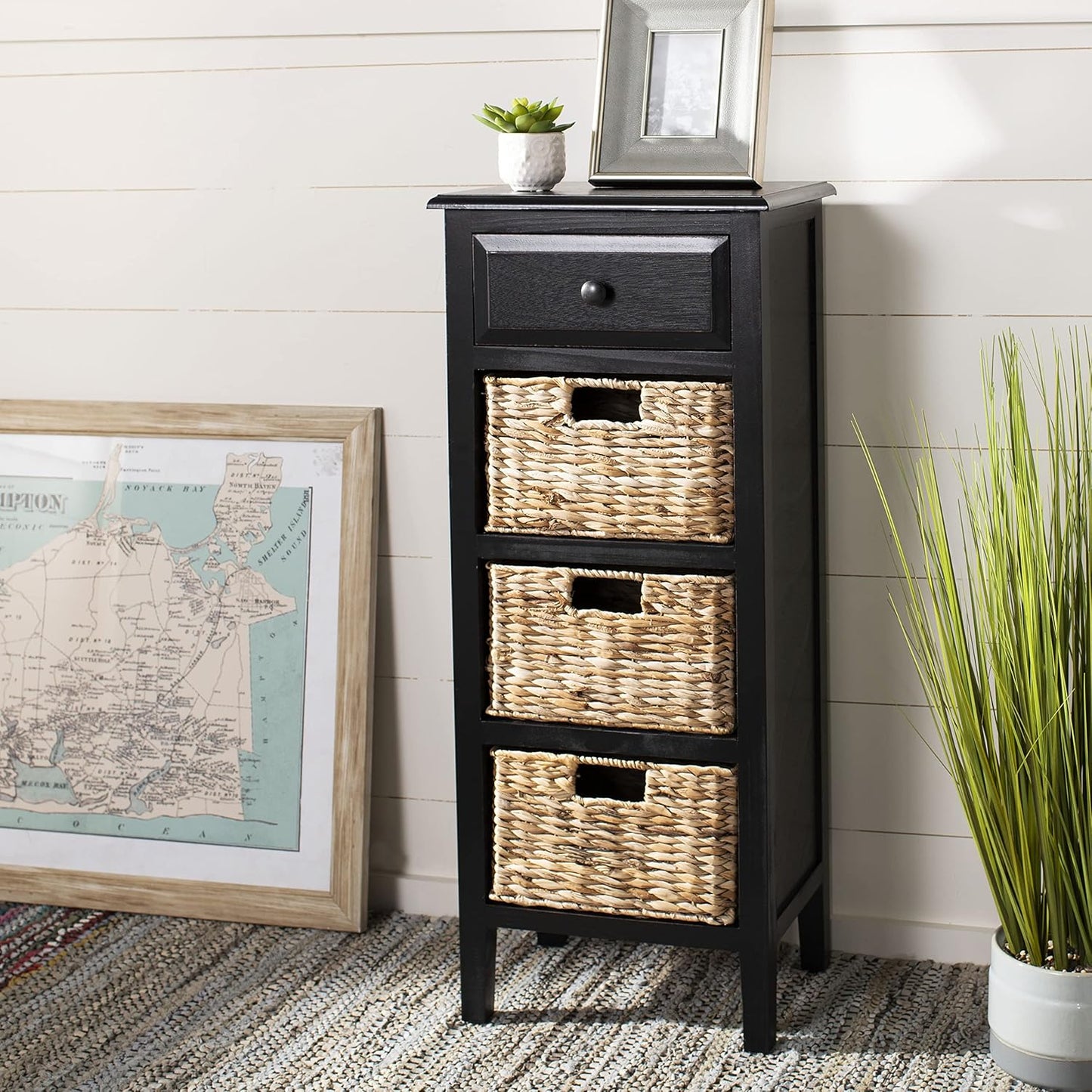 SAFAVIEH American Homes Collection Michaela Distressed Black Side Table
