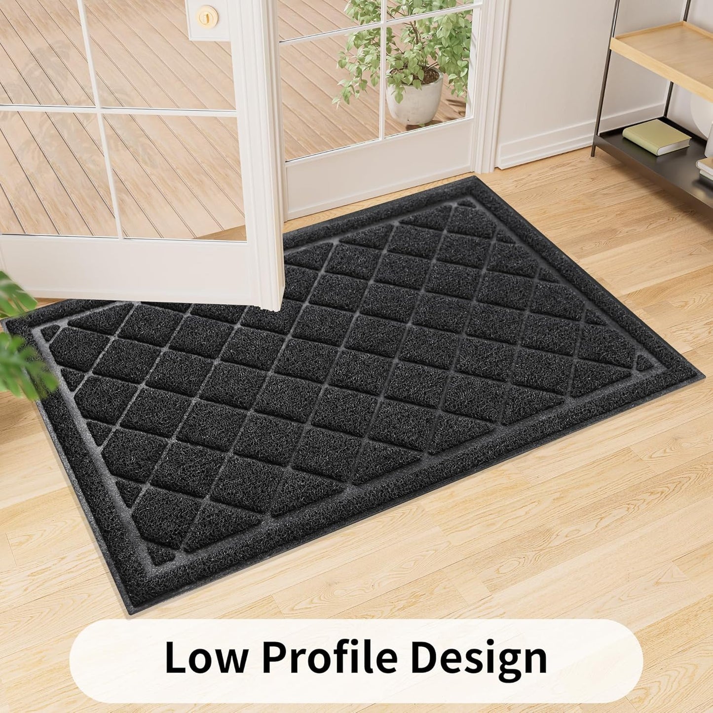 Front Door Mat Indoor Outdoor, 60" x 24" Non Slip Welcome Doormat for Entryway, Heavy Duty Low Profile Entrance Rug for High Traffic Areas, Patio, Outside Entry, Yard, Porch Waterproof