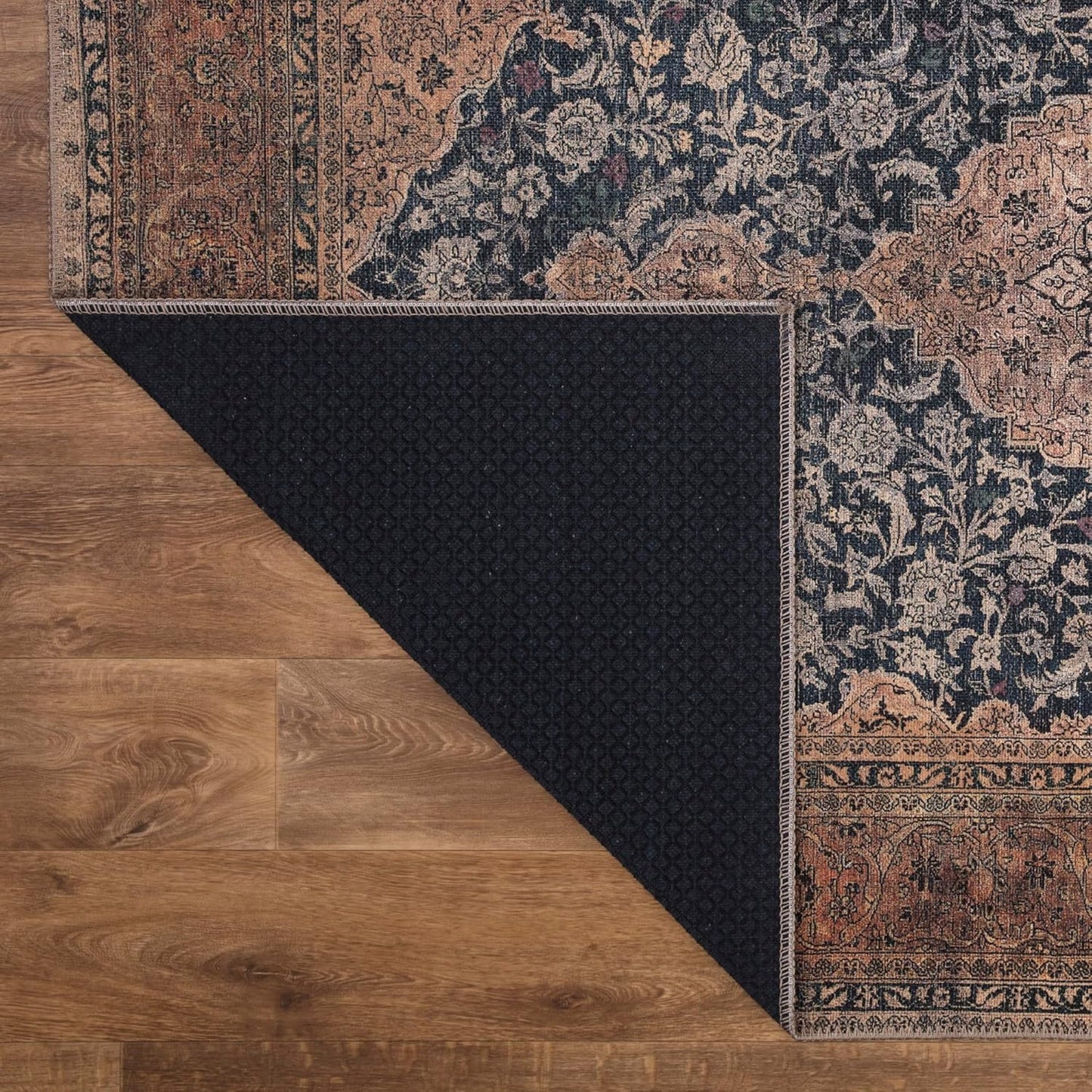 Keen Home Design 8x10 Rug - Machine Washable Area Rug with Non-Slip Backing, Ideal for Living Room, Dining Room, Bedroom - Vintage, Easy Clean, Durable, Low Pile Rug - (8' x 10')