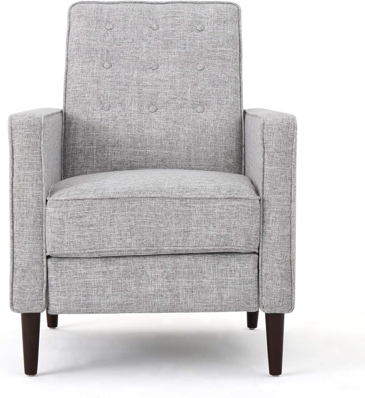 Christopher Knight Home Mervynn Mid-Century Modern Fabric Recliners, 2-Pcs Set, Light Grey Tweed