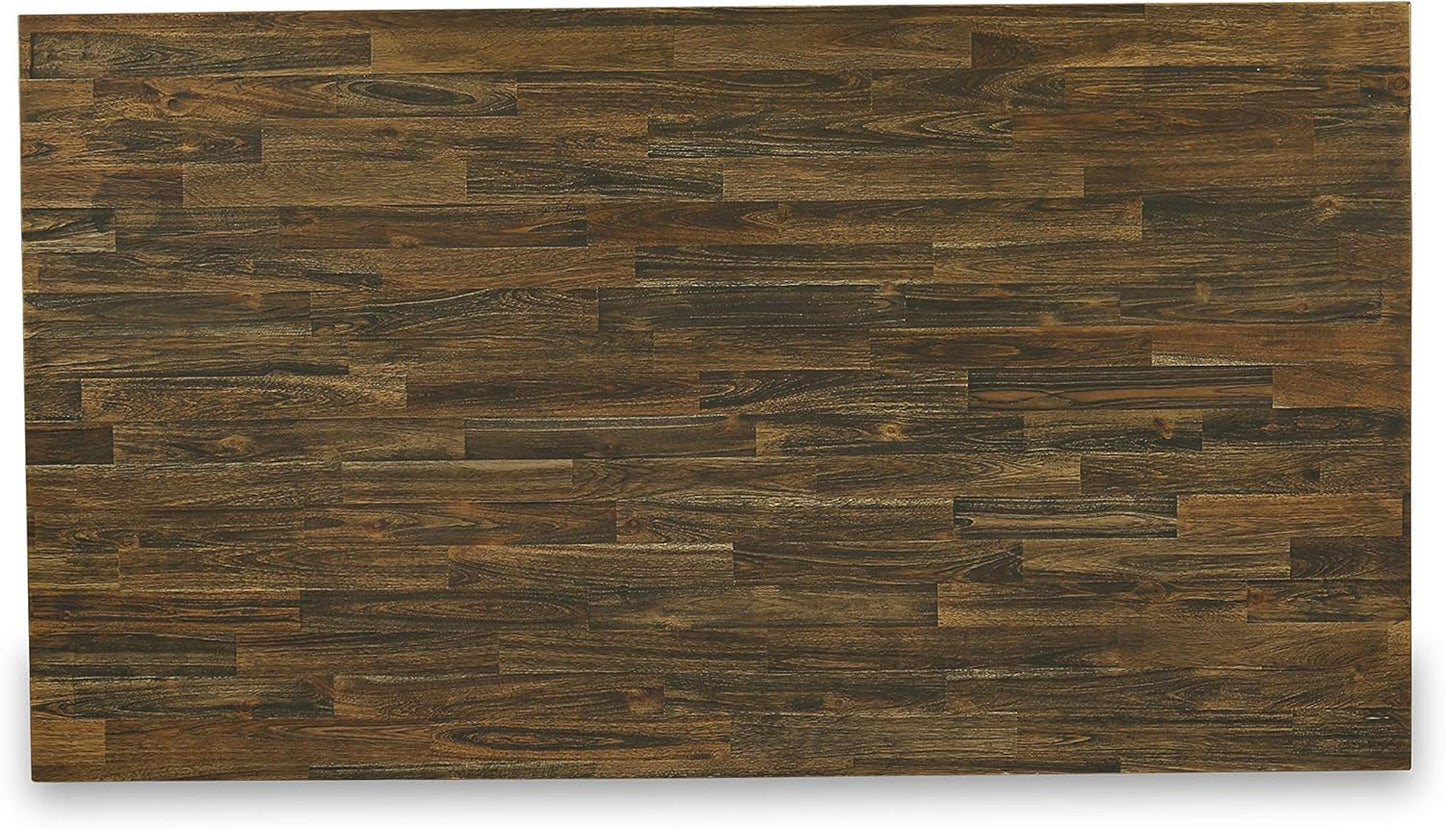 East West Furniture V777VE703-5 5 Piece Dinette Set for 4 Includes a Rectangle Dining Room Table with V-Legs and 4 Brown Linen Fabric Upholstered Parson Chairs, 40x72 Inch, Multi-Color