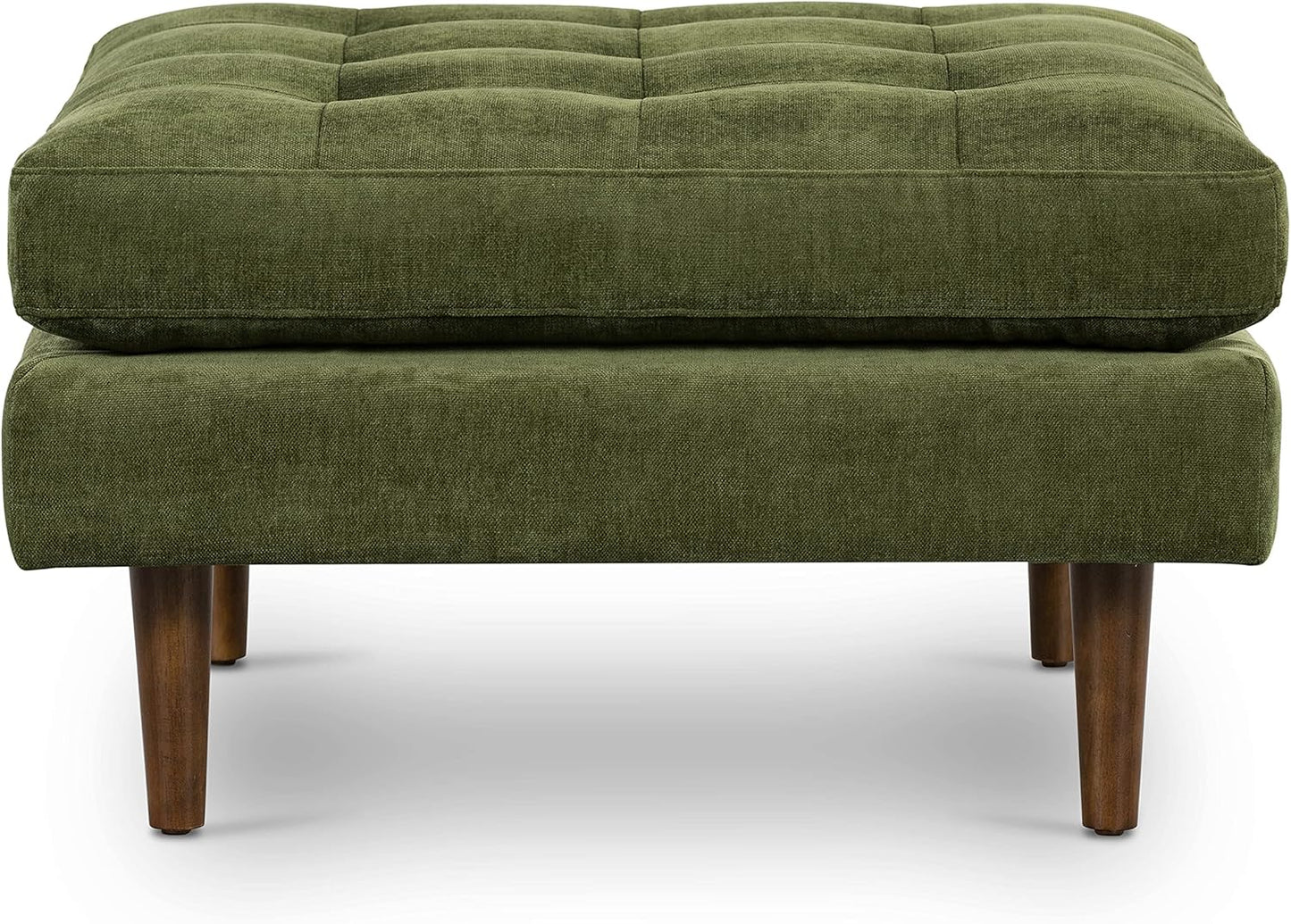 Poly and Bark Napa Velvet Ottoman in Distressed Green