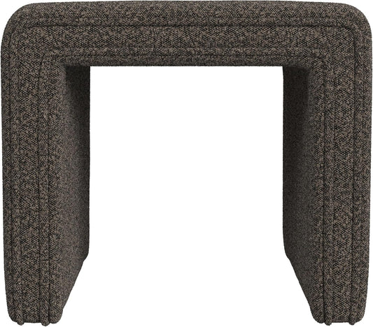 HomePop Modern Channel Tufted Ottoman Home Décor|Ottoman for Living Room & Bedroom - Dark Brown Boucle