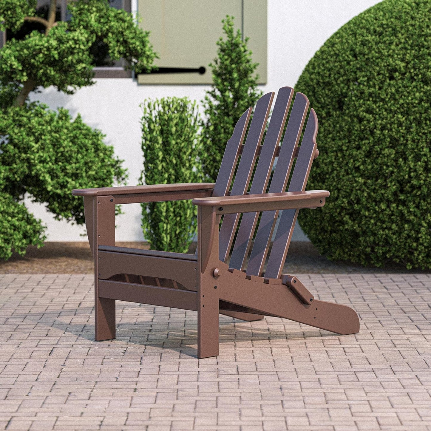 POLYWOOD AD5030MA Classic Folding Adirondack Chair, 35.00" x 29" x 35.00", Mahogany