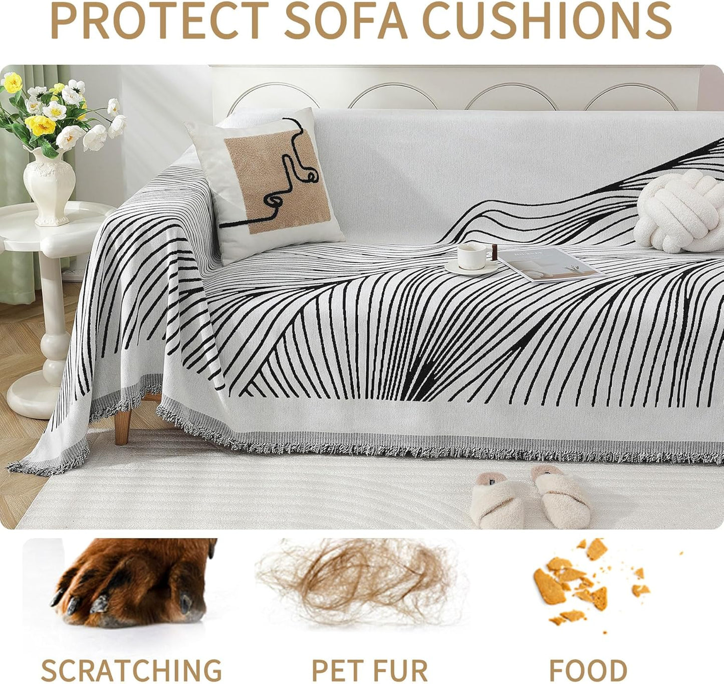 Non Slip Sofa Covers Couch Covers for 3 Cushion Couch Sofa Pet Friendly Washable Couch Covers for Sofa, Soft Thick Sectional Couch Covers L Shape Furniture Protector for Kids, Dogs 71" X118"