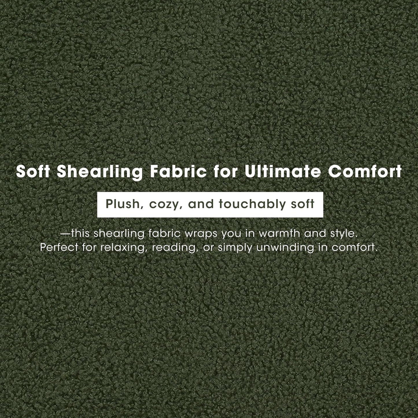 INK+IVY Jessel Swivel Accent Chair – Barrel Back Design, Sherpa Upholstery, 360-Degree Wood Base, Modern Lounge Seating for Living Room or Bedroom, 32" W, Green