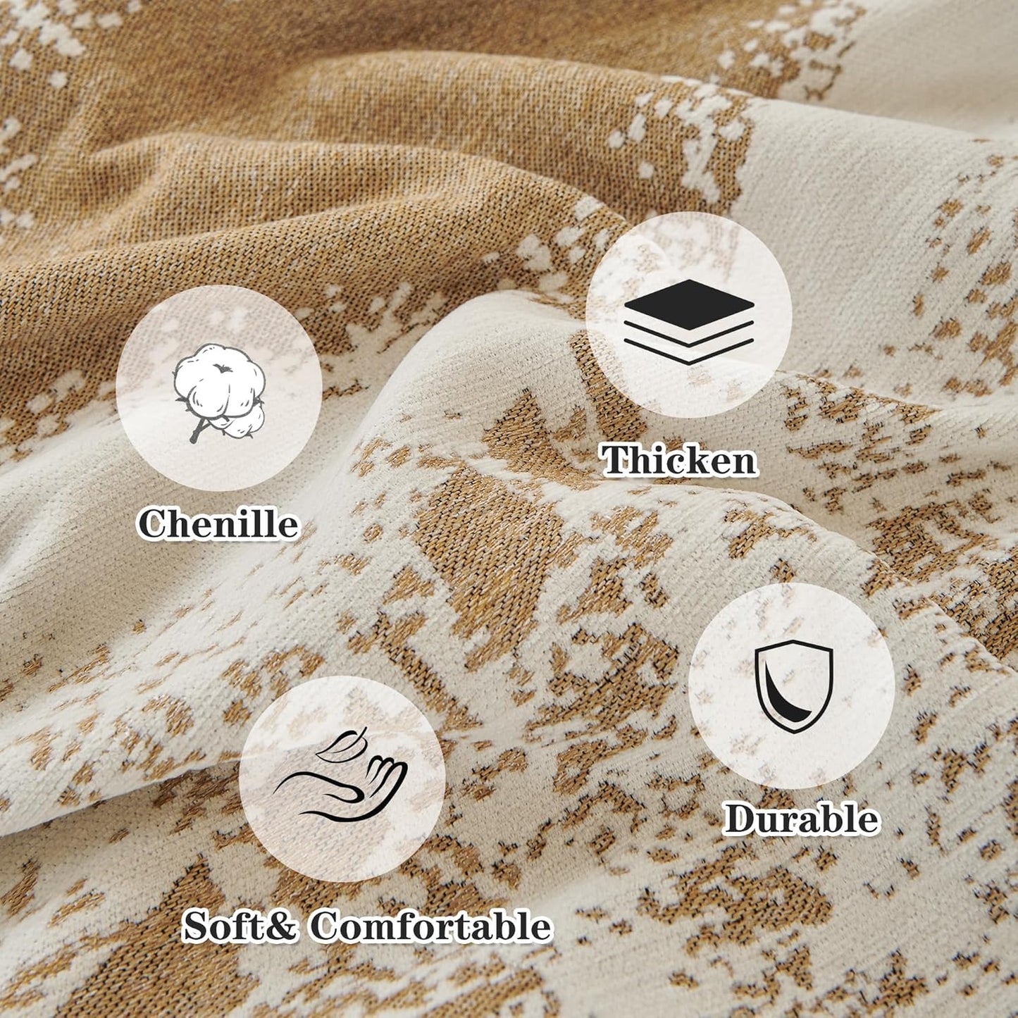 MYSKY HOME Couch Cover for Dogs Washable Khaki Rhombic Couch Sofa Protector Dogs Pets Friendly Chenille Geometric Sofa Covers Soft Durable Farmhouse Sofa Slipcovers, 71" X102"