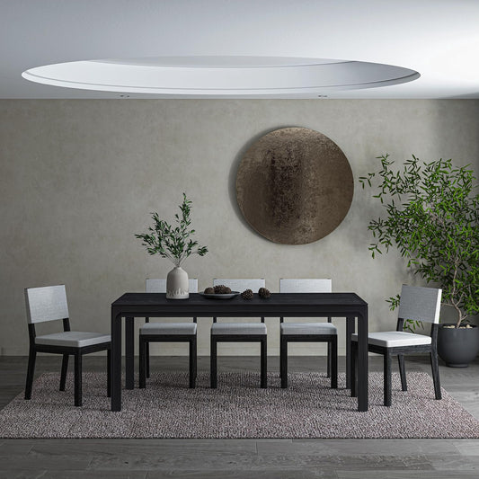 NTC Flow 71 Inch Modern Design, Rectangular Dinner Table for Dining Room, Living Room Furniture, Effortless Assembly, Burnt Black