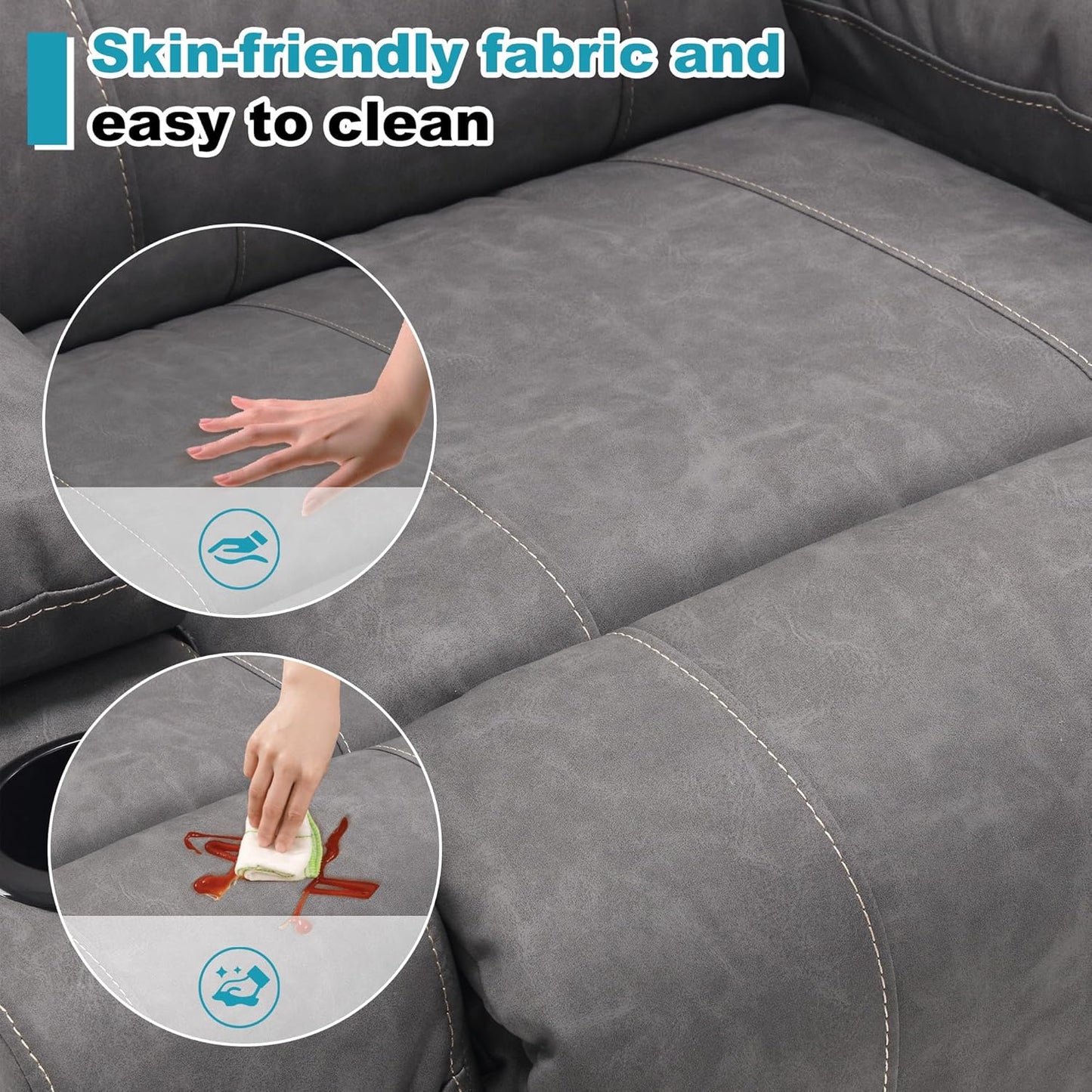 Recliner Chair Power Lift Massage Chair Full Body 21" Large Size Electric Recliner with 8 Point Vibration Massage and Lumber Heat, Remote Control, Side Pockets and Cup Holders, Grey