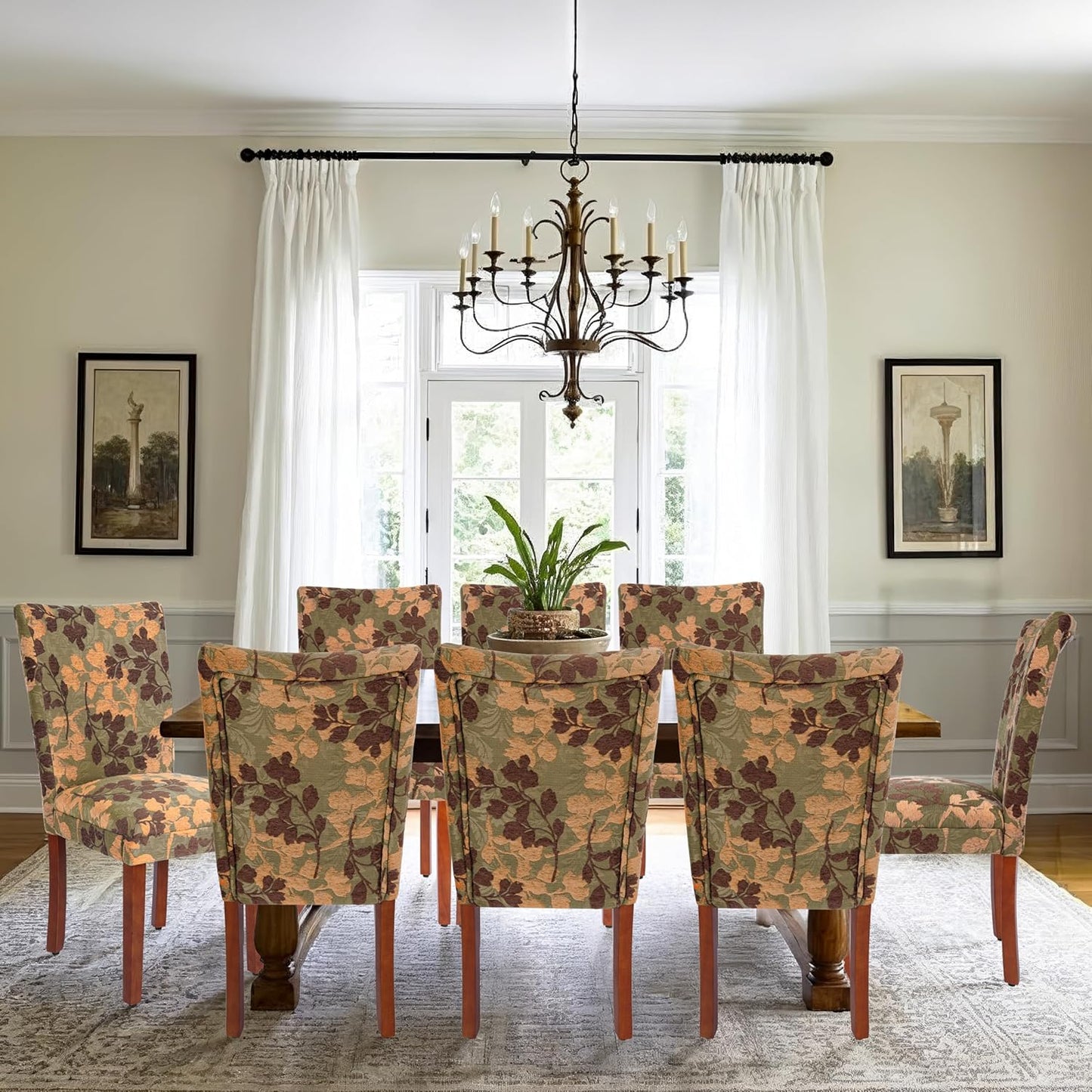 Homepop Home Decor | K1136-F975 | Classic Upholstered Parsons Dining Chair | Single Accent Dining Chair, Brown Woven