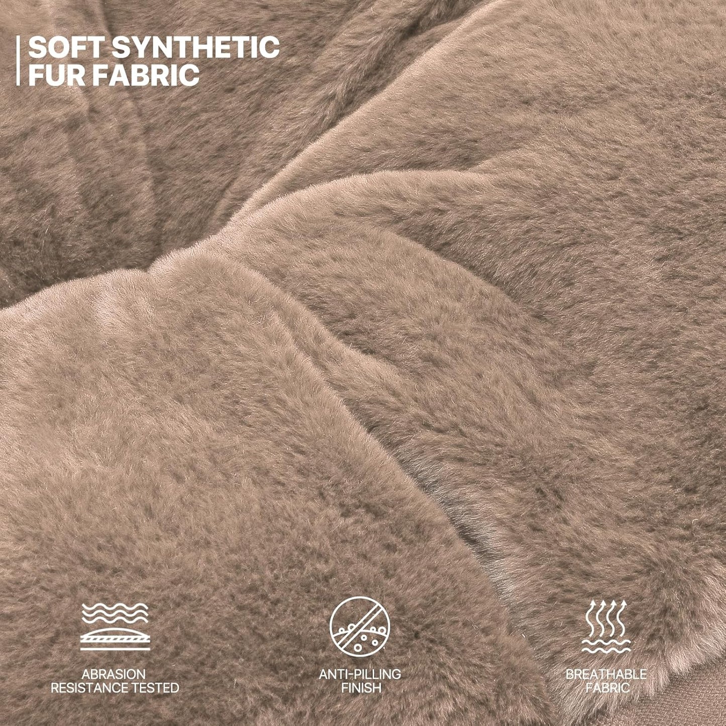 MoNiBloom Round Folding Faux Fur Saucer Chair for Bedroom Living Room Dorm Foldable Metal Frame Oversized Large Comfy Furry Padded Soft Cozy Moon Chair with Footrest Ottoman for Adults (Beige)