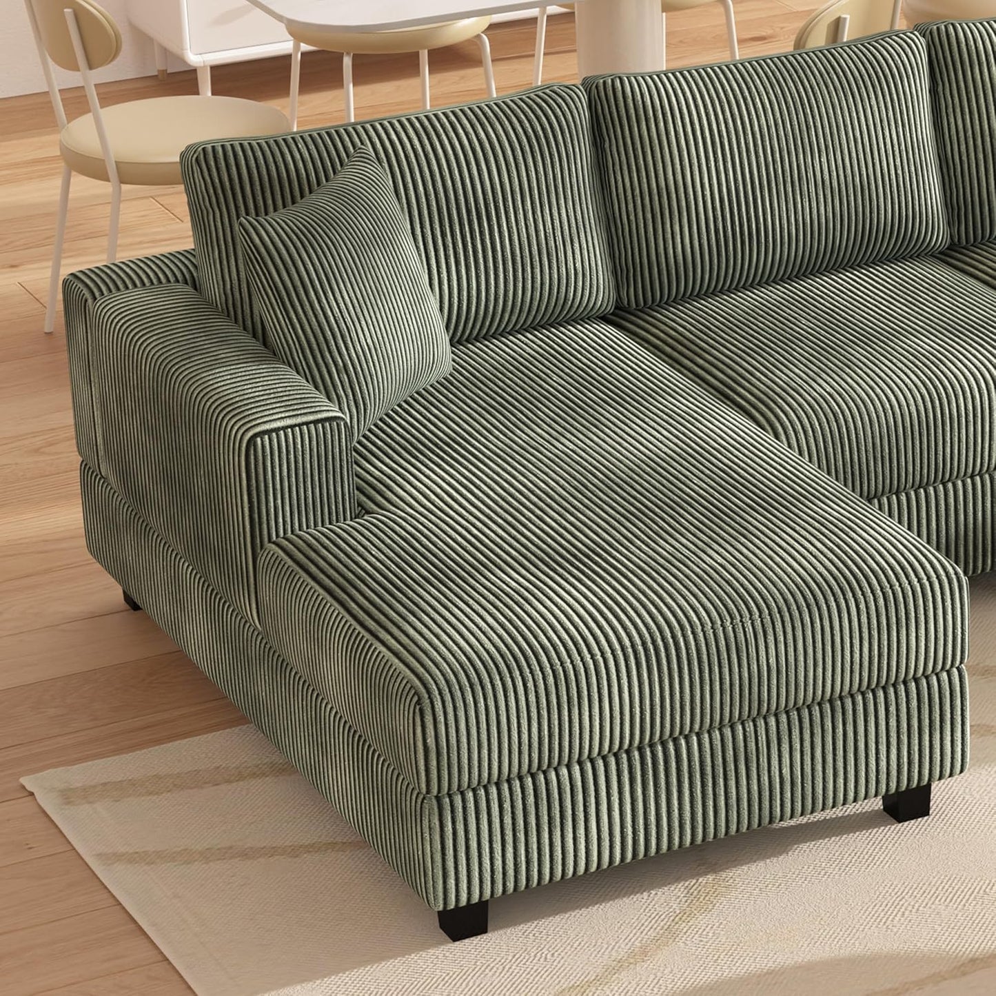 99" Symmetrical U Shaped Reversible Modular Sectional Sofa, Convertible Sofa Lounger Couch with Double Chaise Lounge and Thickness Cushions, Extra Wide Seat Couch w/Headrest