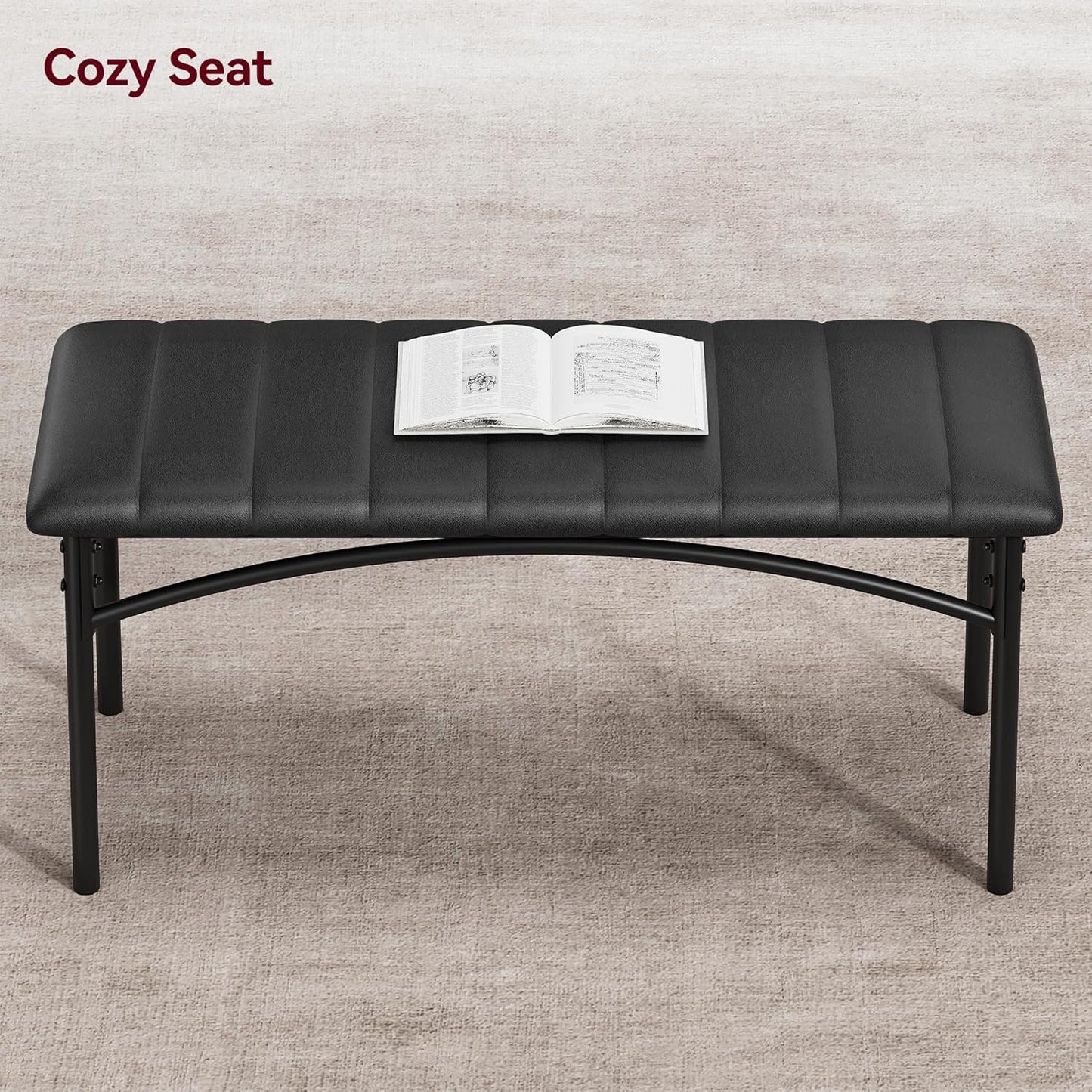 GarveeHome Dining Table Set for 4, Kitchen Table with Upholstered Chairs and Bench, Wood Rectangular Dining Table and Chairs Set for Small Space, Apartment, Dinner, Rustic Brown