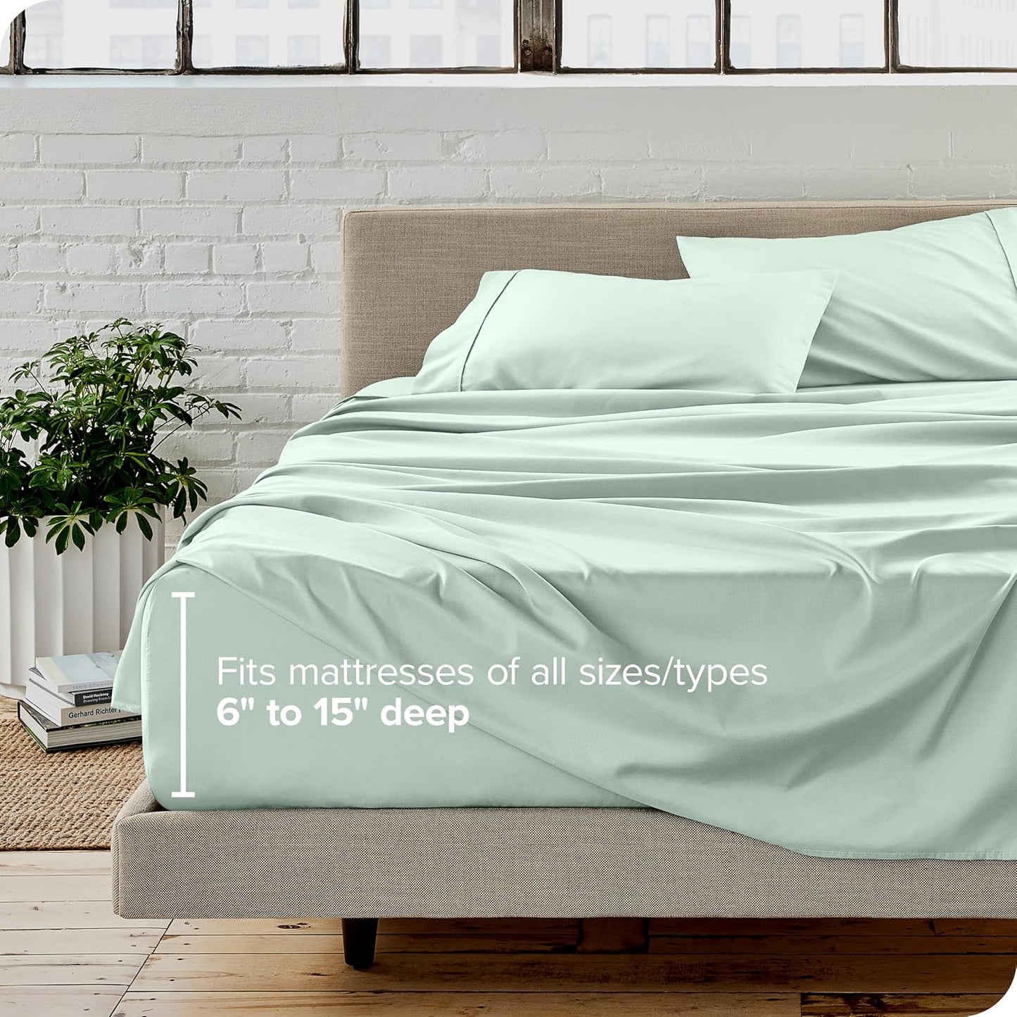 Bare Home Twin XL Sheet Set - College Dorm Size - Luxury 1800 Ultra-Soft Microfiber Twin Extra Long Bed Sheets - Deep Pockets - Easy Fit - Extra Soft - 3 Piece Set - Bed Sheets (Twin XL, Spring Mint)