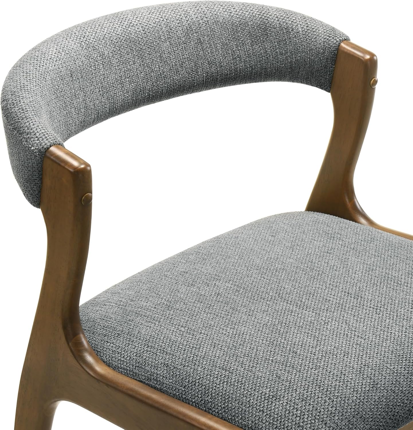 Armen living Ileena Mid-Century Modern 7-Piece Wood Dining Set in Walnut with Tempered Glass Top