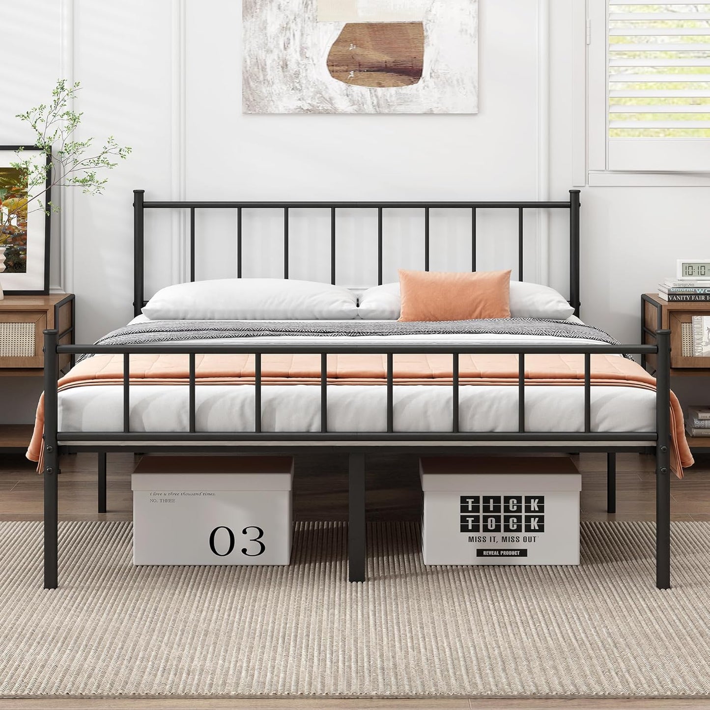 Full Bed Frame-Classic Metal Platform Bed Frame,Mattress Foundation with Steel Slat Support,Under Foundation Storage,No Box Spring Needed, Easy Assembly, Full Size