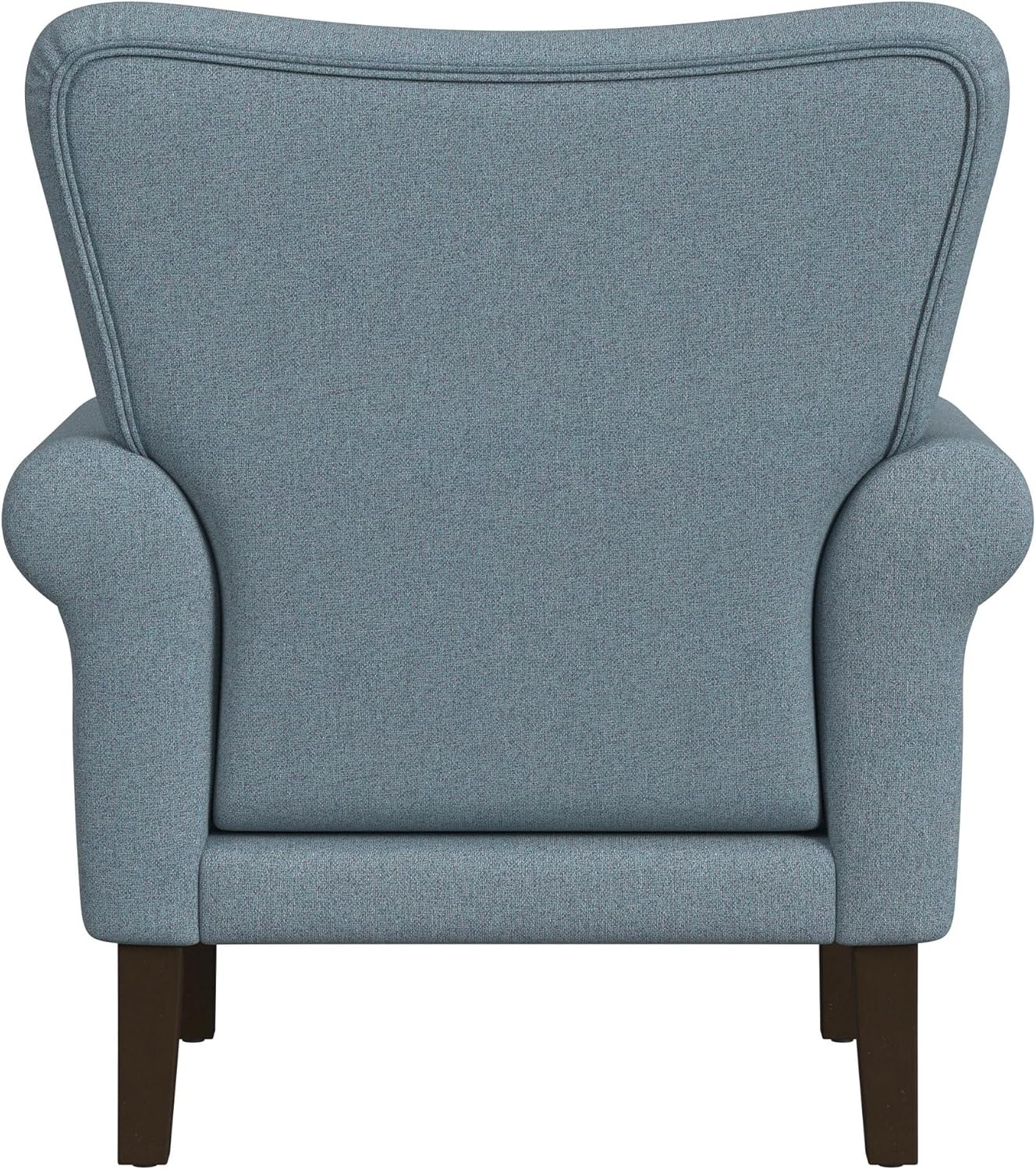 Home Decor | Upholstered Rolled Arm Wingback Accent Chair | Accent Chairs for Living Room & Bedroom | Decorative Home Furniture - Blue Textured Woven