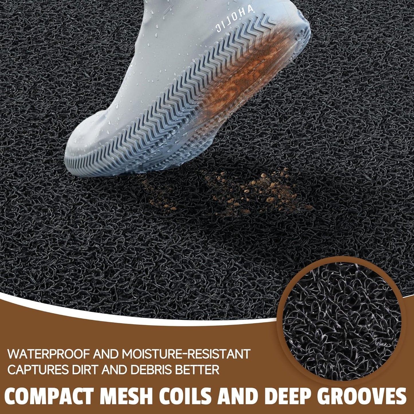 Front Door Mat Outside Entrance, 48" x 36" Doormat Outdoor Indoor Entrance, Non Slip Indoor Mats for Entryway, Heavy Duty Waterproof Low Profile Welcome Mat for Entry, Patio, High Traffic Areas