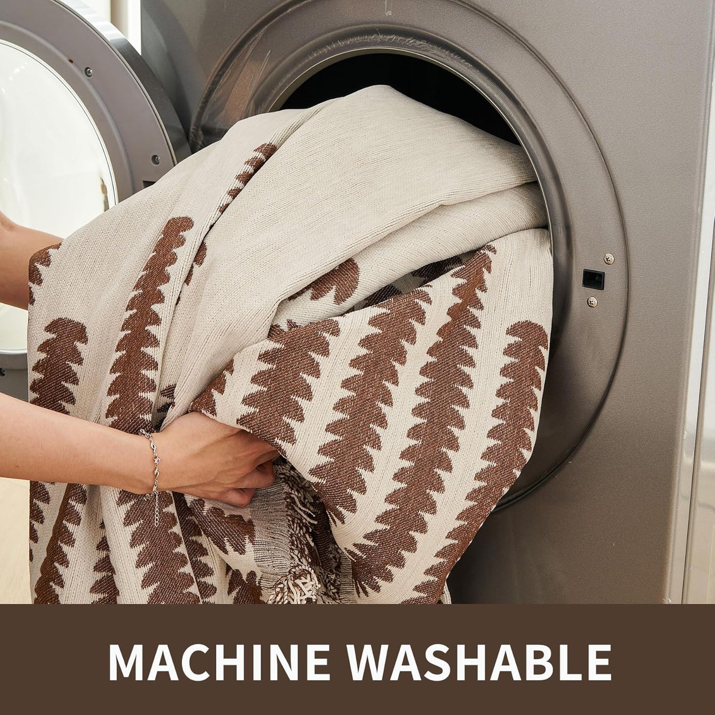 HAOMAIJIA Boho Sofa Covers Couch Covers for 3 Cushion Couch Sofa Pet Friendly Soft Thick Couch Cover for Dogs Washable Sectional Couch Covers L Shape Furniture Protector (Brown, 91"x150")