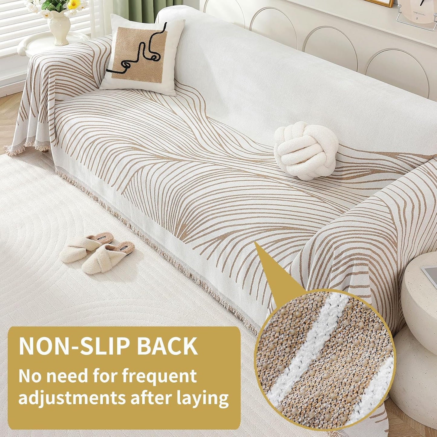 Non Slip Sofa Covers Couch Covers for 2 Cushion Couch Sofa Pet Friendly Washable Couch Covers for Sofa, Soft Thick Sectional Couch Covers L Shape Furniture Protector for Kids, Dogs 71" X102"