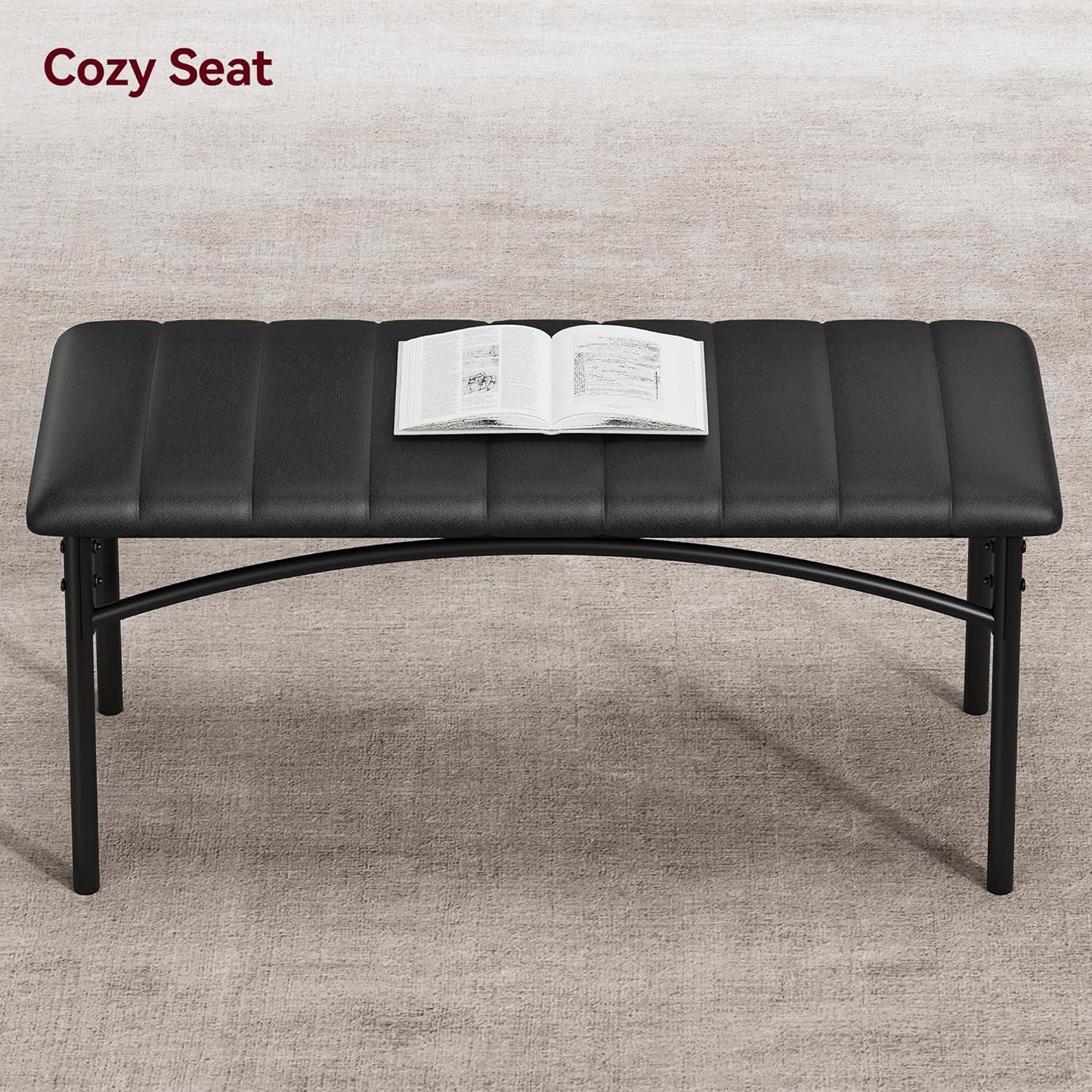 Dining Table Set for 4, Small Dining Table Set with Upholstered Bench and 2 Chairs, Kitchen Table and Chairs for 4, for Small Space, Apartment, Dinner, Rustic Gray