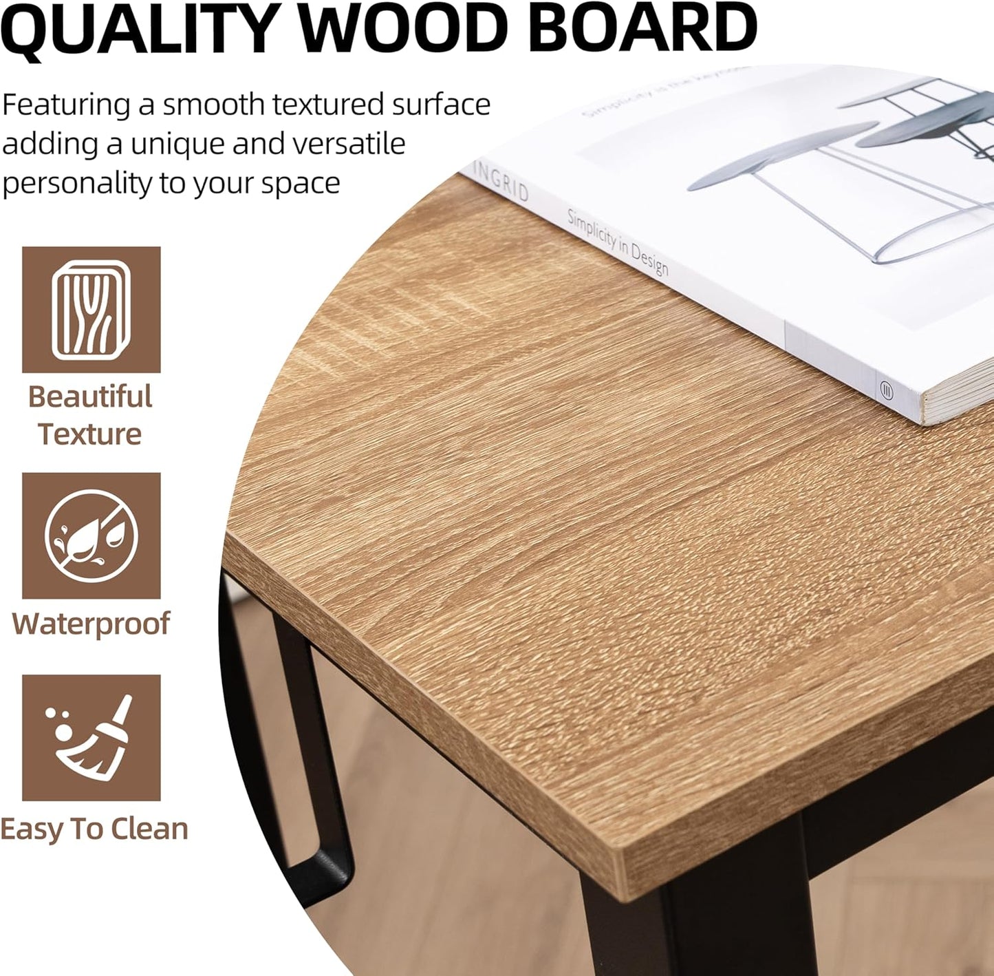 Finnhomy 47" Industrial Bar Table Set with 2 Stools - Counter Height Dining & Pub Table for Small Spaces, Kitchen, Apartment, Breakfast Nook - Metal & Wood, Space-Saving Furniture - Greige