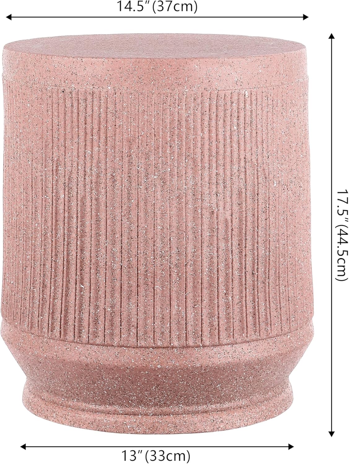 JONATHAN Y TBL1103B Kline 17.5" Mid-Century Modern Brutalist Indoor/Outdoor Accent Table Art Deco, Minimalist, Contemporary, Patio, Garden, Bathroom, Living Room, Pink Terrazzo Finish