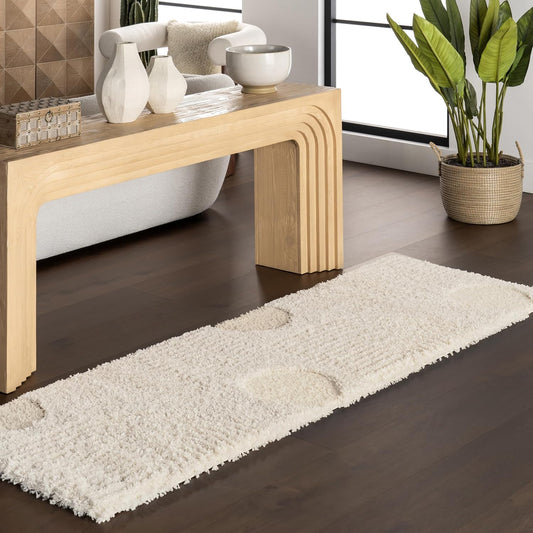 nuLOOM Gloria Abstract Shag Runner Rug, 2' 8" x 8', Beige