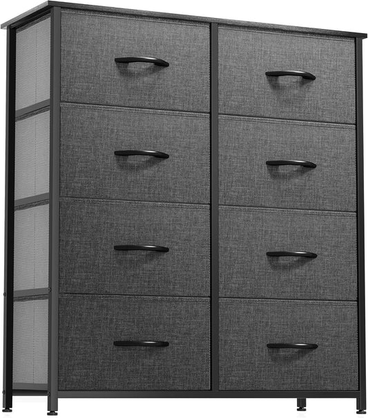 DWVO Dresser for Bedroom, Fabric Dresser with 8 Drawers, Chest of Drawers for Closet, Living Room