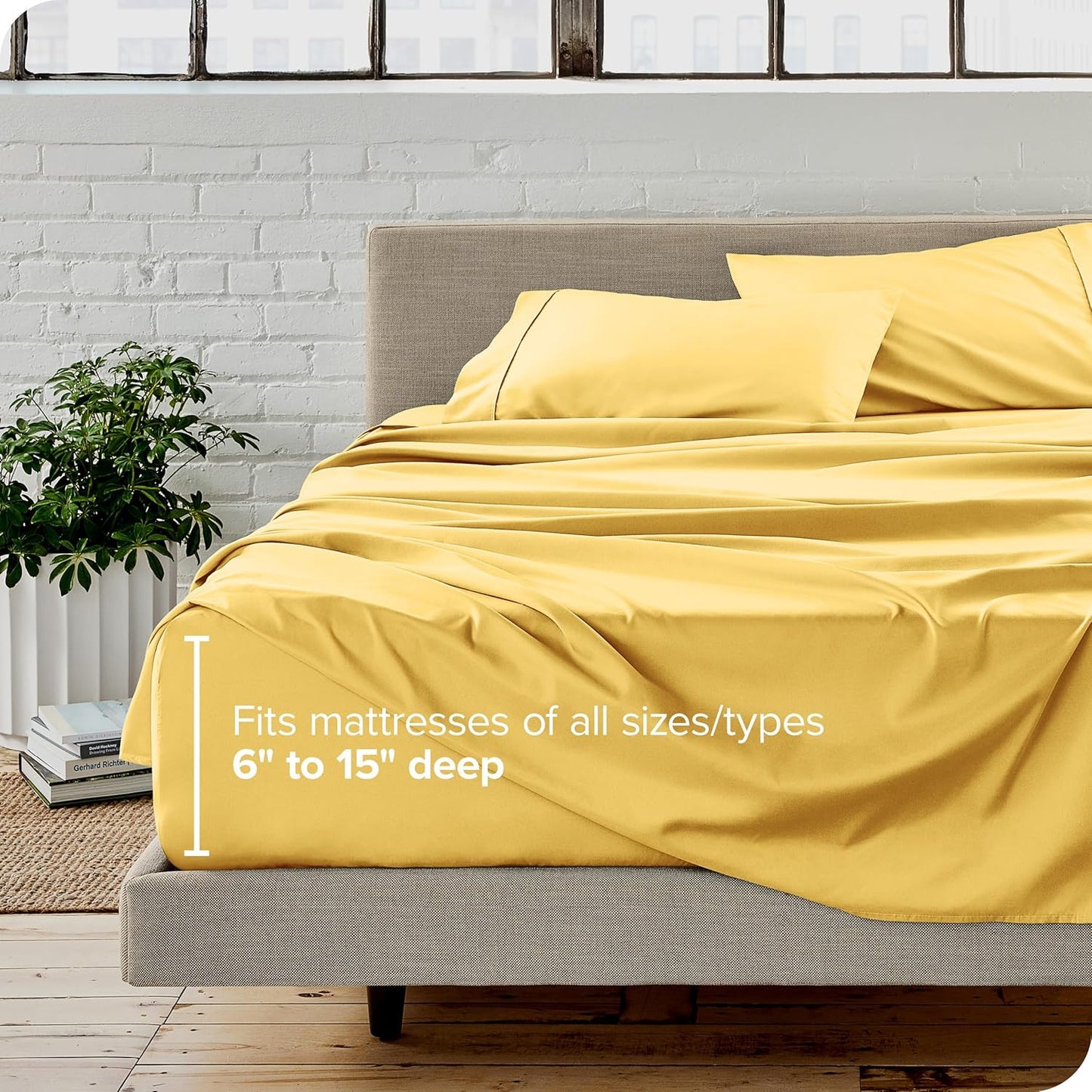 Bare Home Twin XL Sheet Set - College Dorm Size - Luxury 1800 Ultra-Soft Microfiber Twin Extra Long Bed Sheets - Deep Pockets - Easy Fit - Extra Soft - 3 Piece Set - Bed Sheets (Twin XL, Lemon Drop)