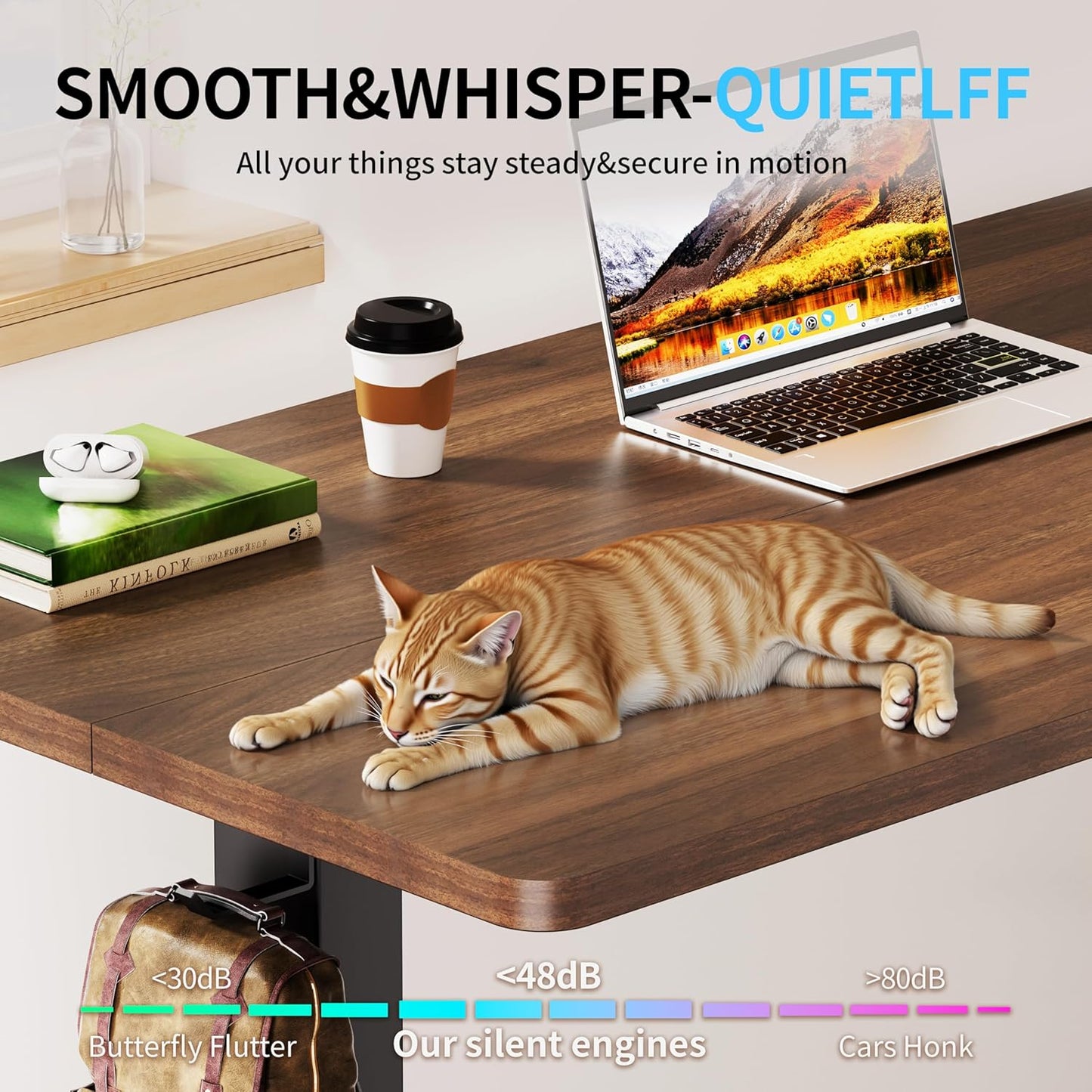 BIZUM Electric Standing Desk, 55x24 inches Height Adjustable Desk, Sit to Stand Desks Memory Gaming Computer Workstation for Home Office, Dark Walnut