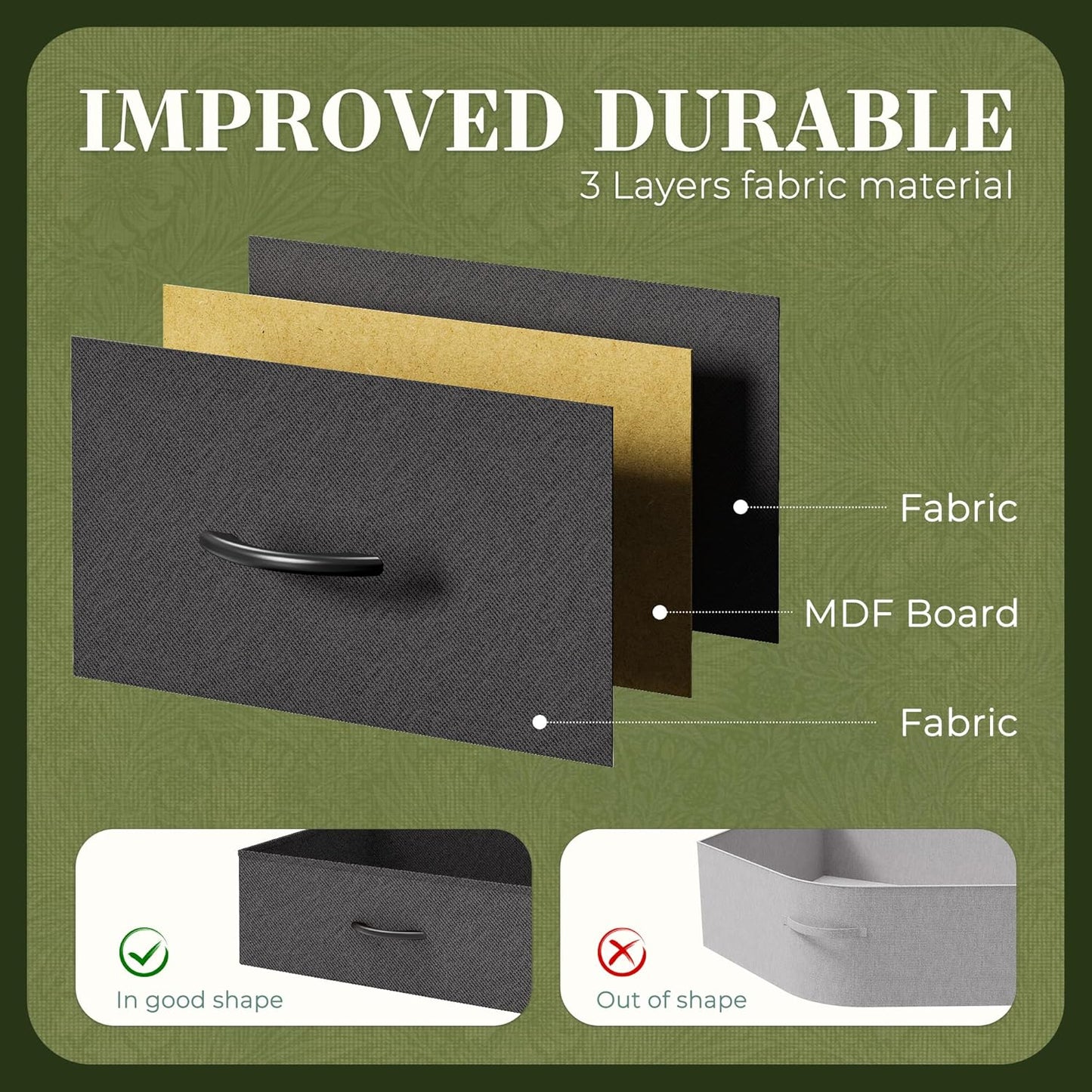 Huuger 70 Inch Black Dresser for Bedroom, TV Stand for 65, 75, 80 Inch TV, 12 Fabric Drawer Long Dresser, Wide Chest of Drawer, Storage Units for Living Room