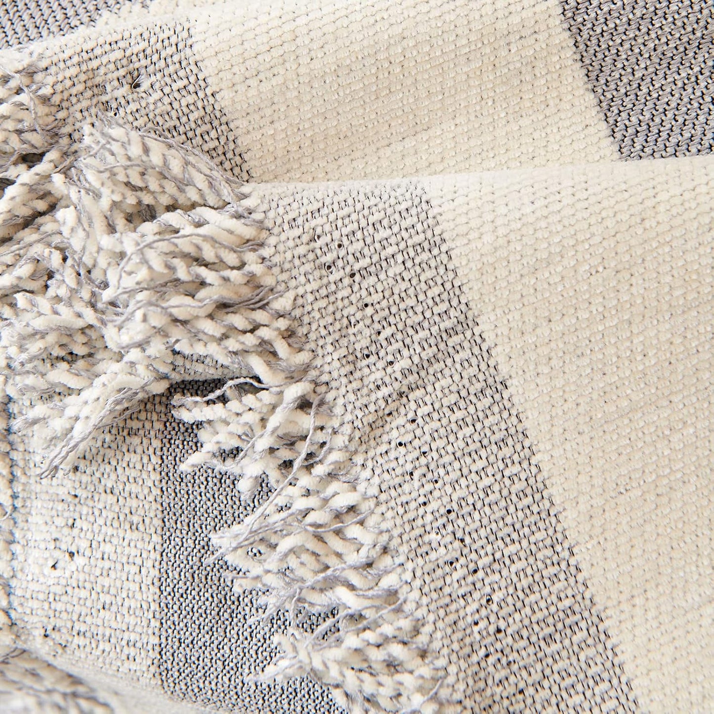 STACYPIK Durable Chenille Gray Beige Sofa Cover Boho Triangle Slipcover Furniture Protector Washable Armchair Couch Cover for 2 Cushion Couch Non-Slip Jacquard Sofa Protector Pet Friendly-71X90IN